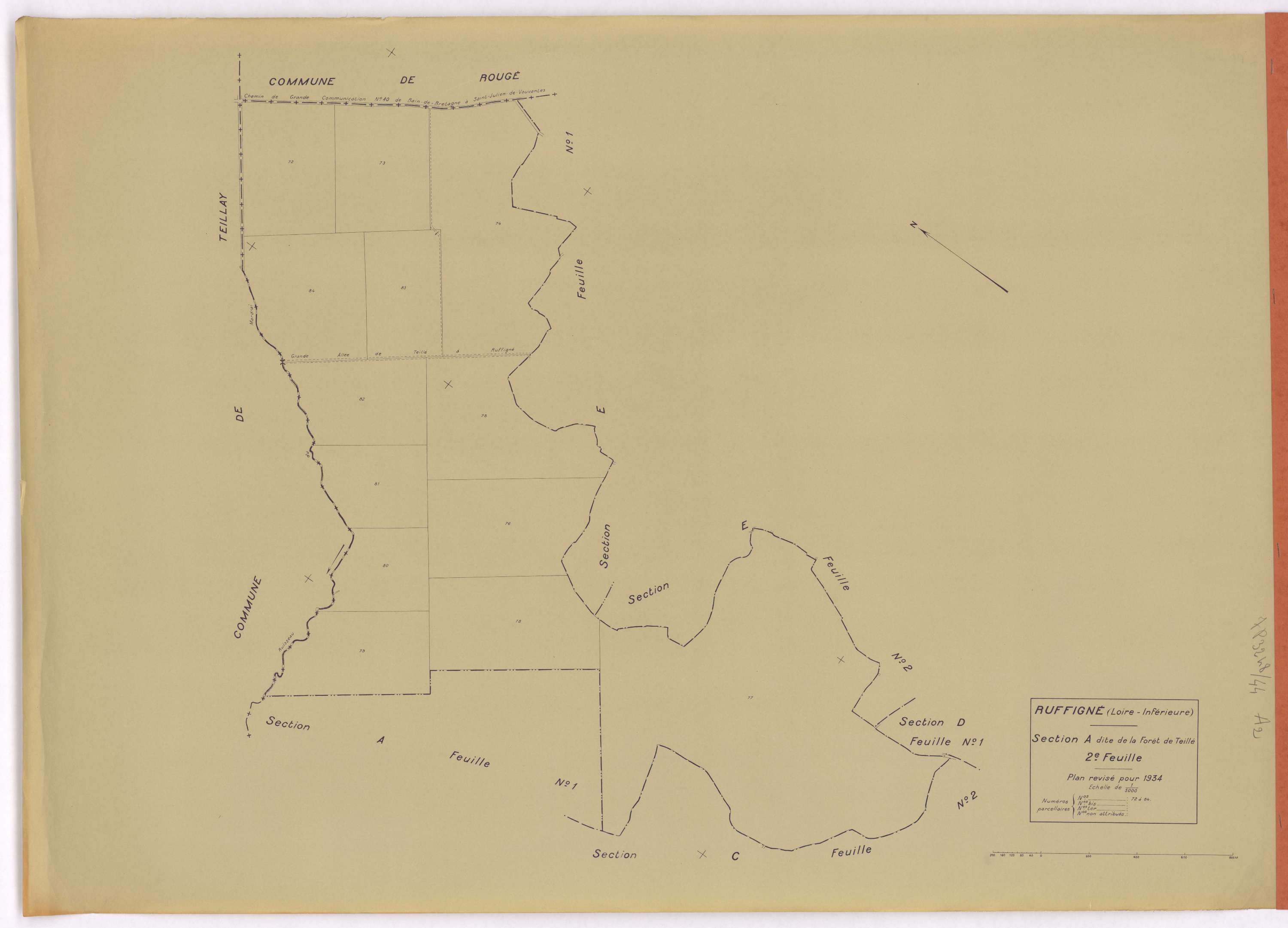 Ruffigné - Section A2 Forêt de Teillé (section de La) ; 72-84