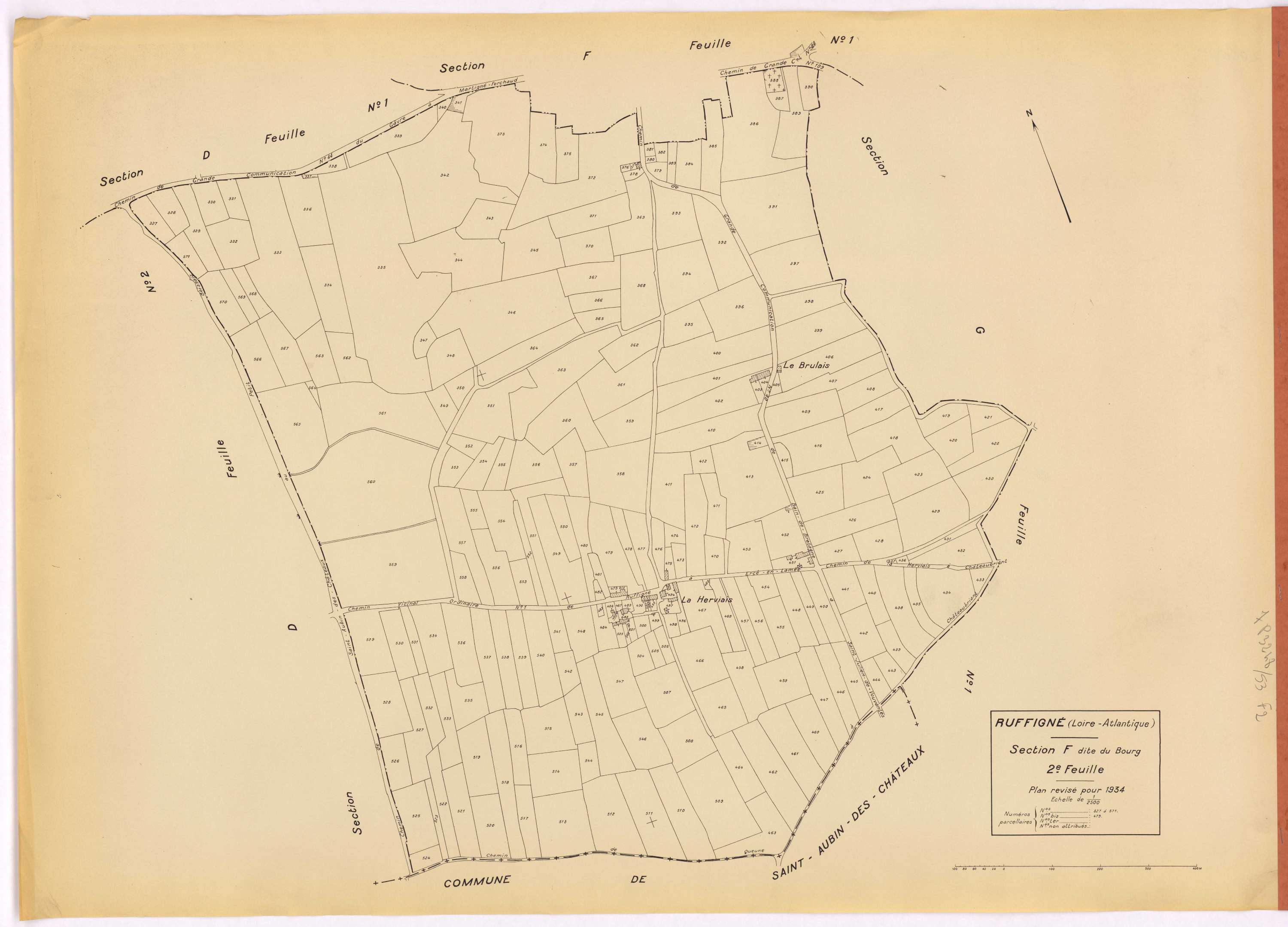 Ruffigné - Section F2 Bourg (section du) ; 327-571