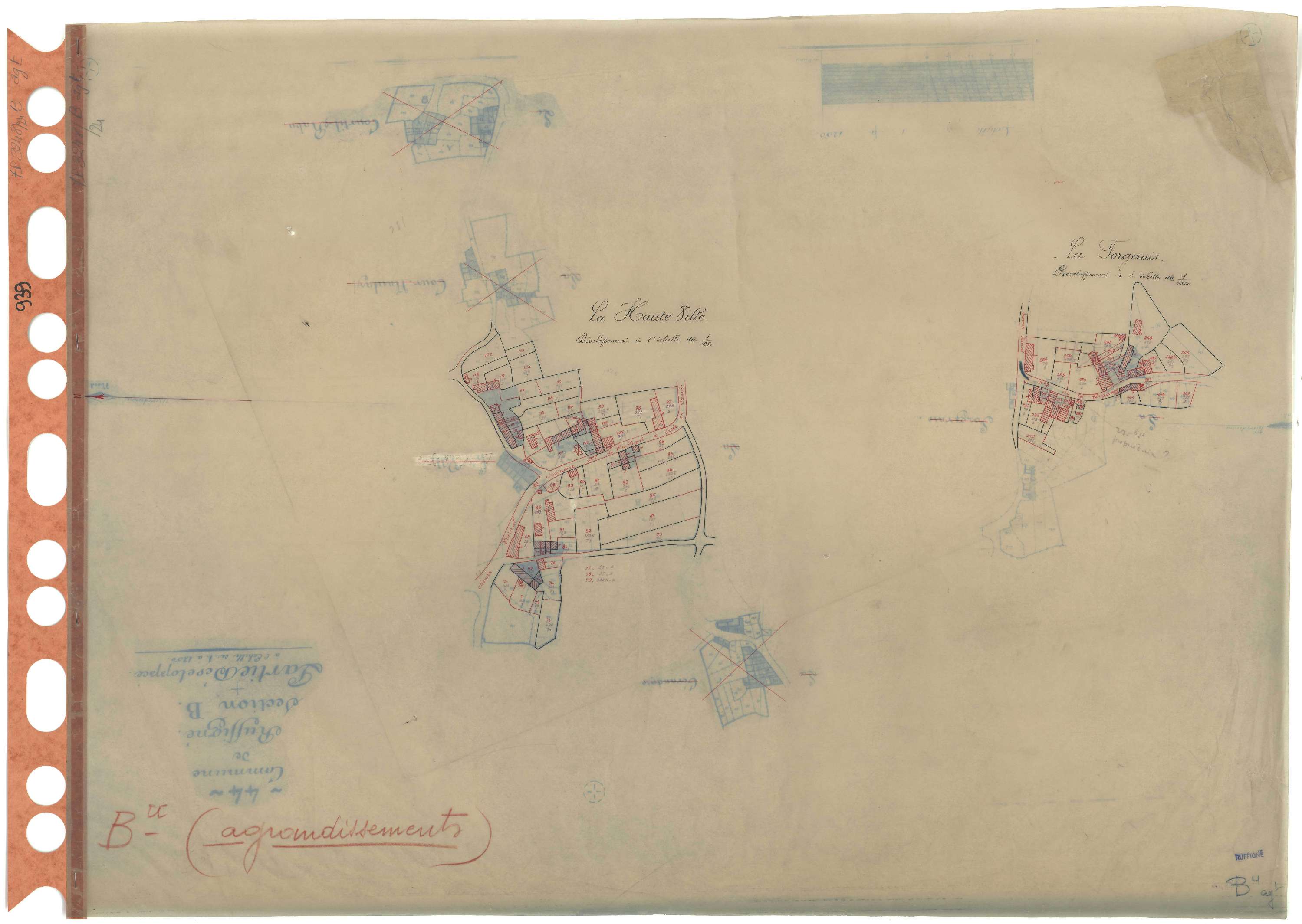 Ruffigné - Section B (développement) Haute-Ville (section de La) . 1-630 . développement des villages de La Haute-Ville et de La Forgerais