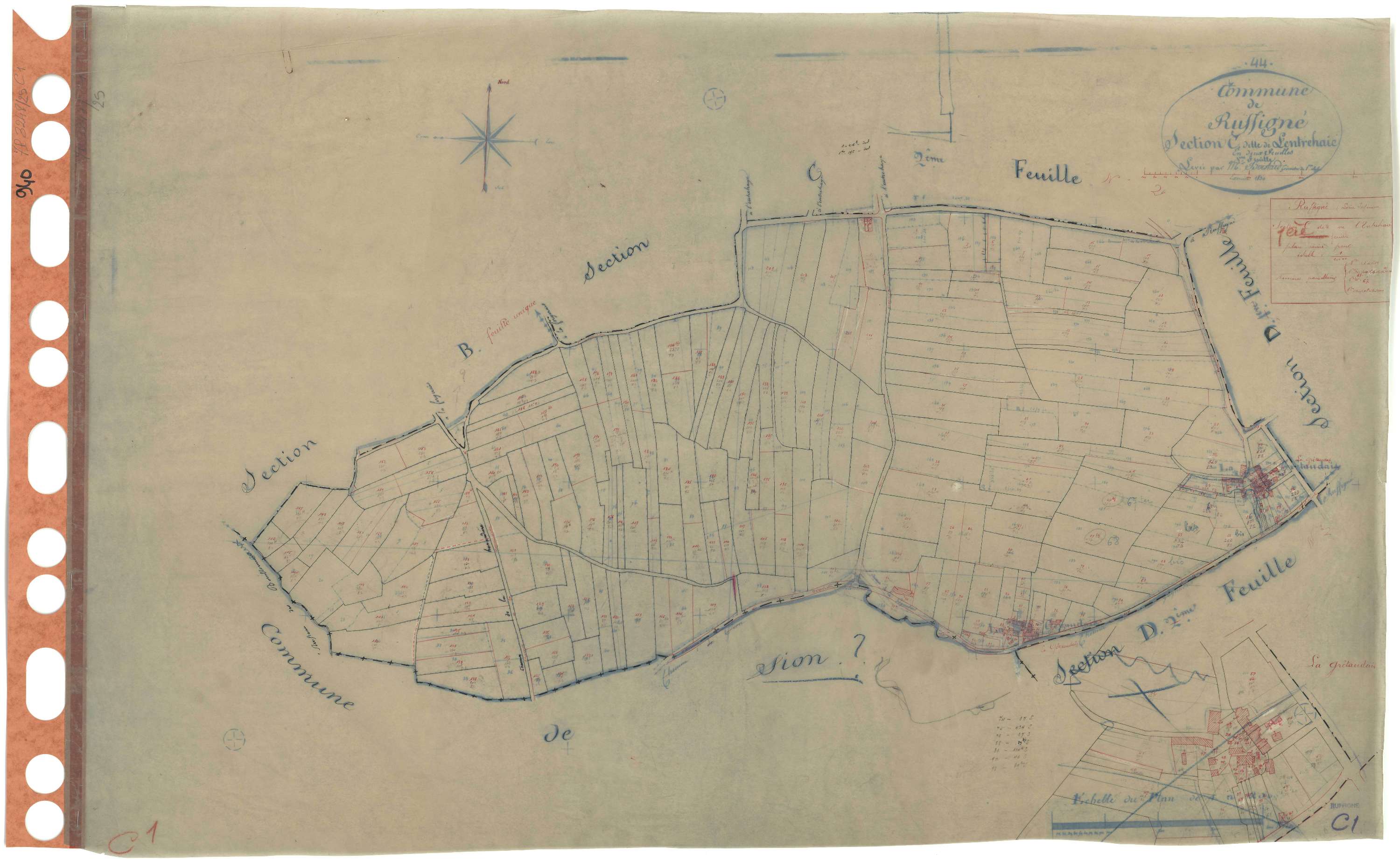 Ruffigné - Section C1 Entrehaie (section de l') . 1-209