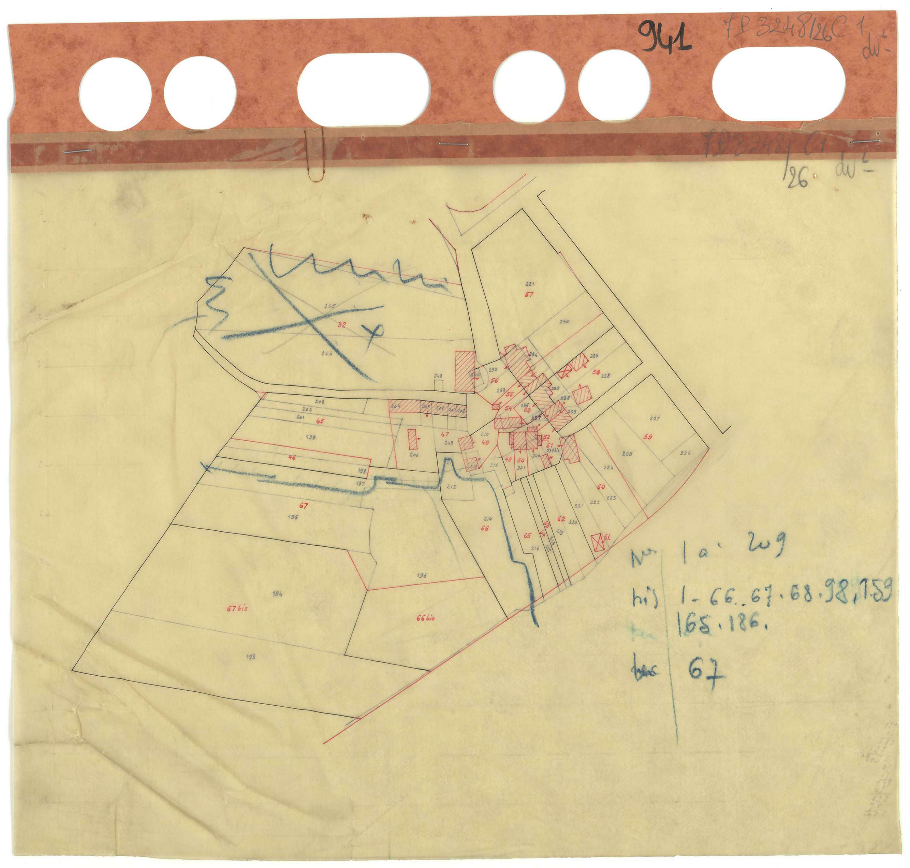 Ruffigné - Section C1 (développement) Entrehaie (section de l') . 1-209 . développement du village de La Grétaudais