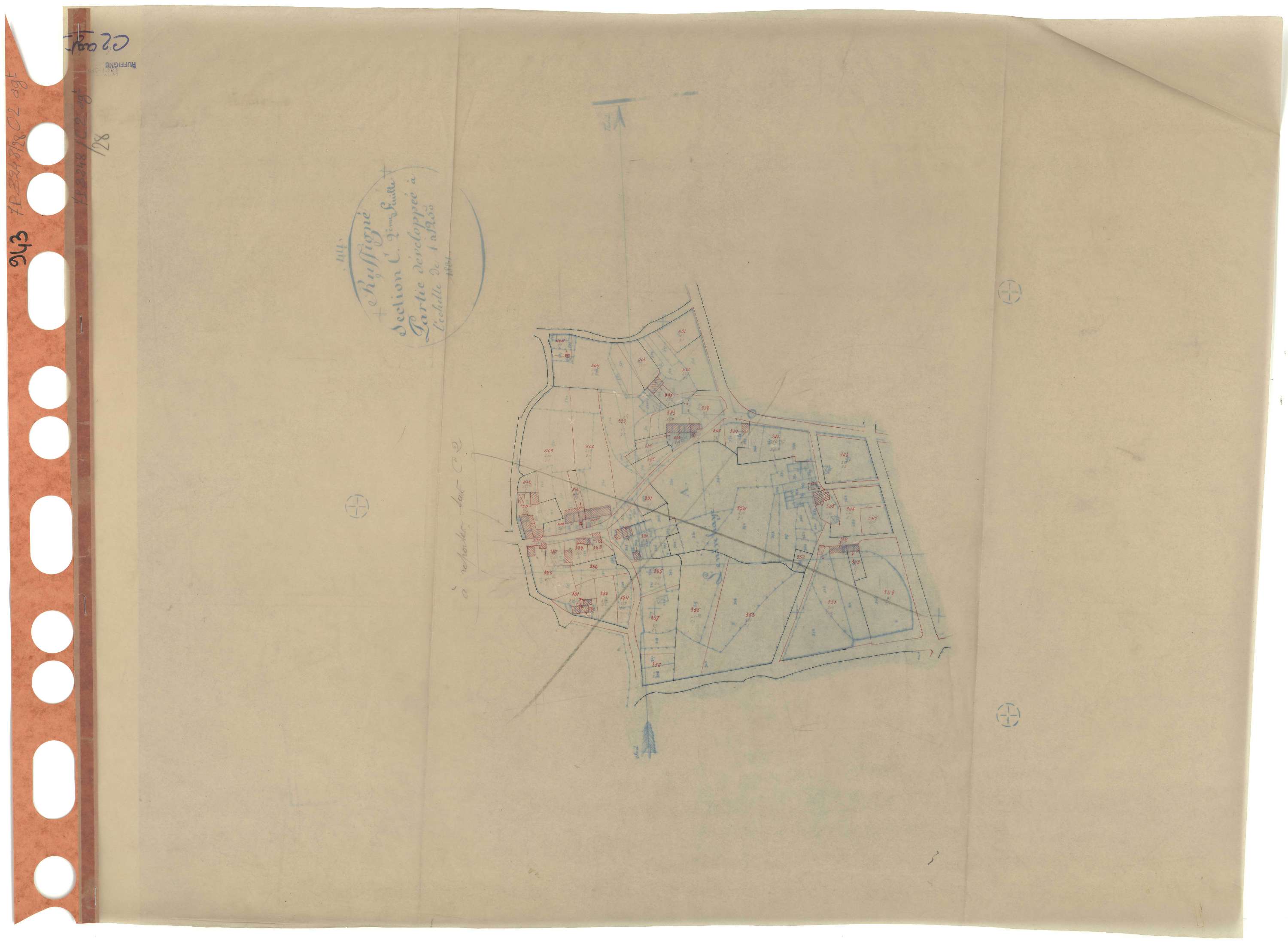 Ruffigné - Section C2 (développement) Entrehaie (section de l') . 210-485 . développement du village de l'Entrehaie