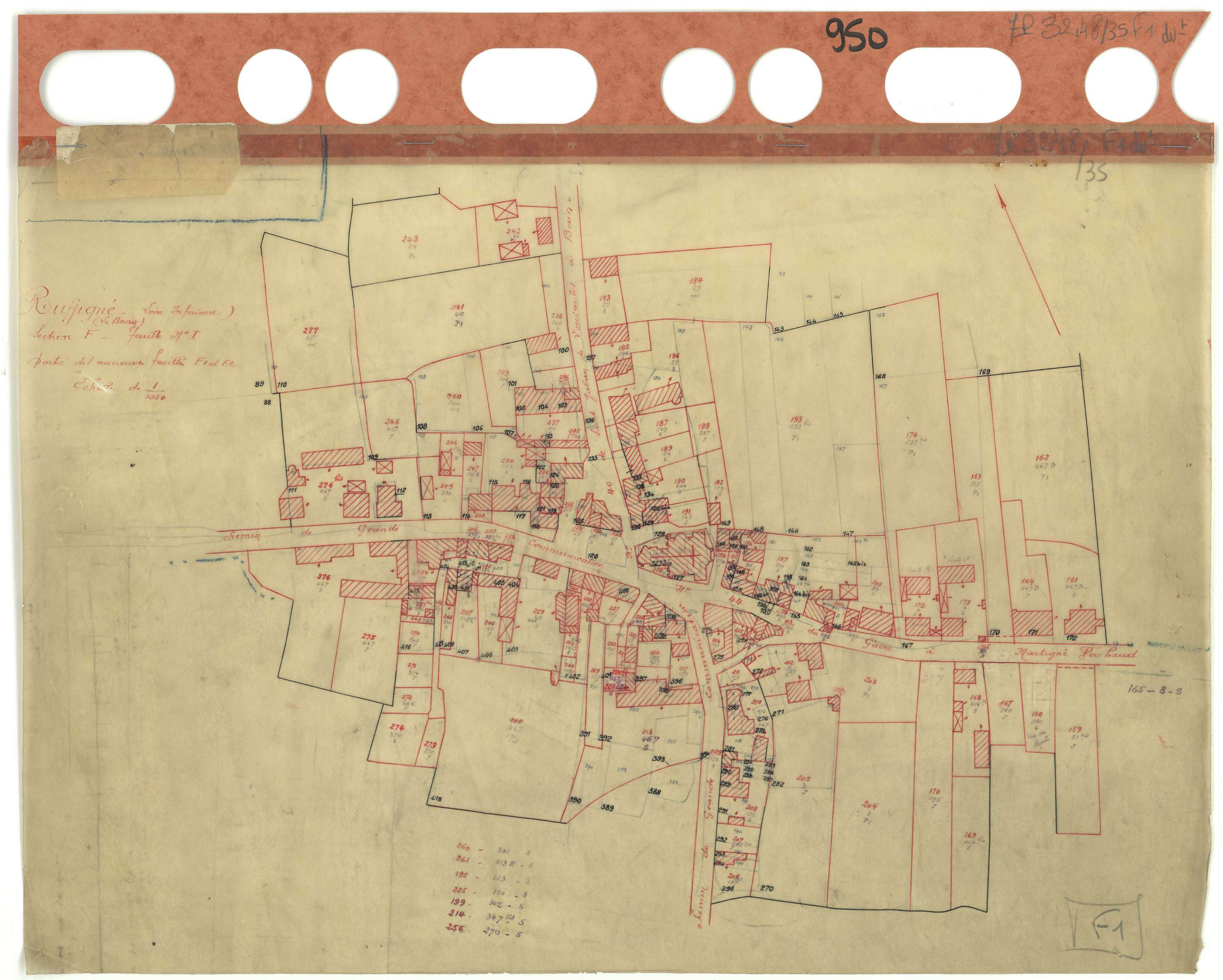 Ruffigné - Section F1 (développement) Bourg (section du) . 1-326 . développement du Bourg