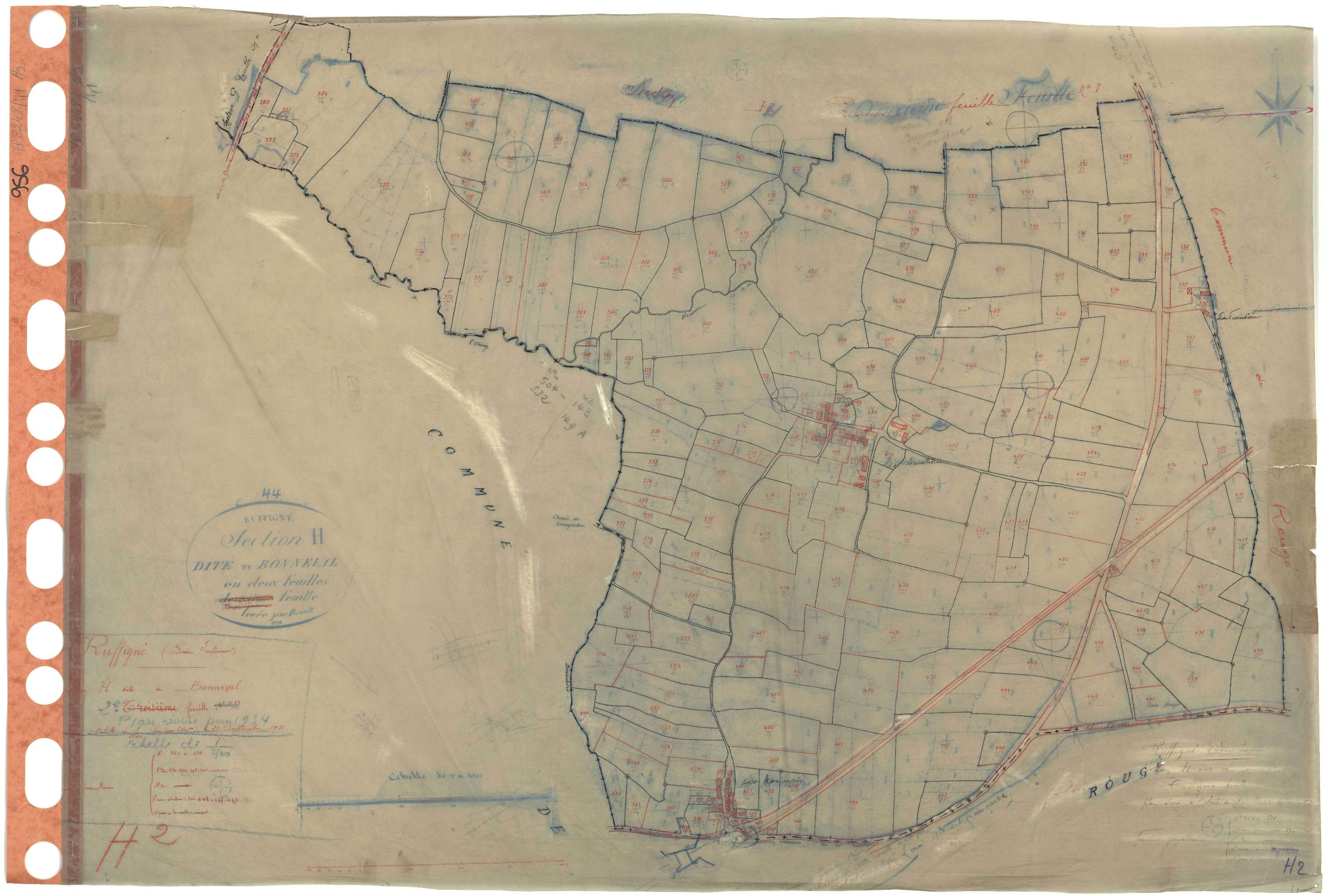 Ruffigné - Section H2 Bonneval (section de) . 350-574