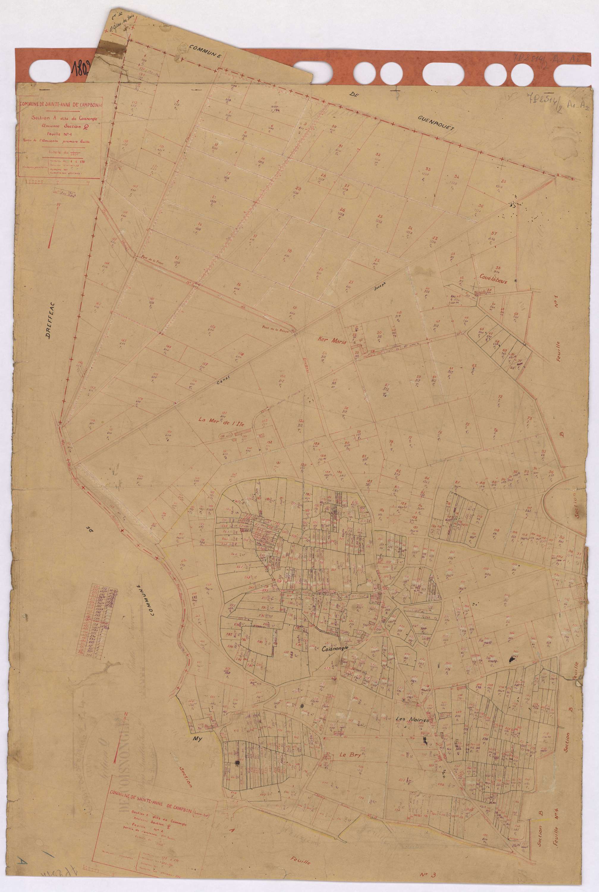 Sainte-Anne-sur-Brivet - Section A1 A2 Coisnongle (section de) ; 1-176 ; 177-670