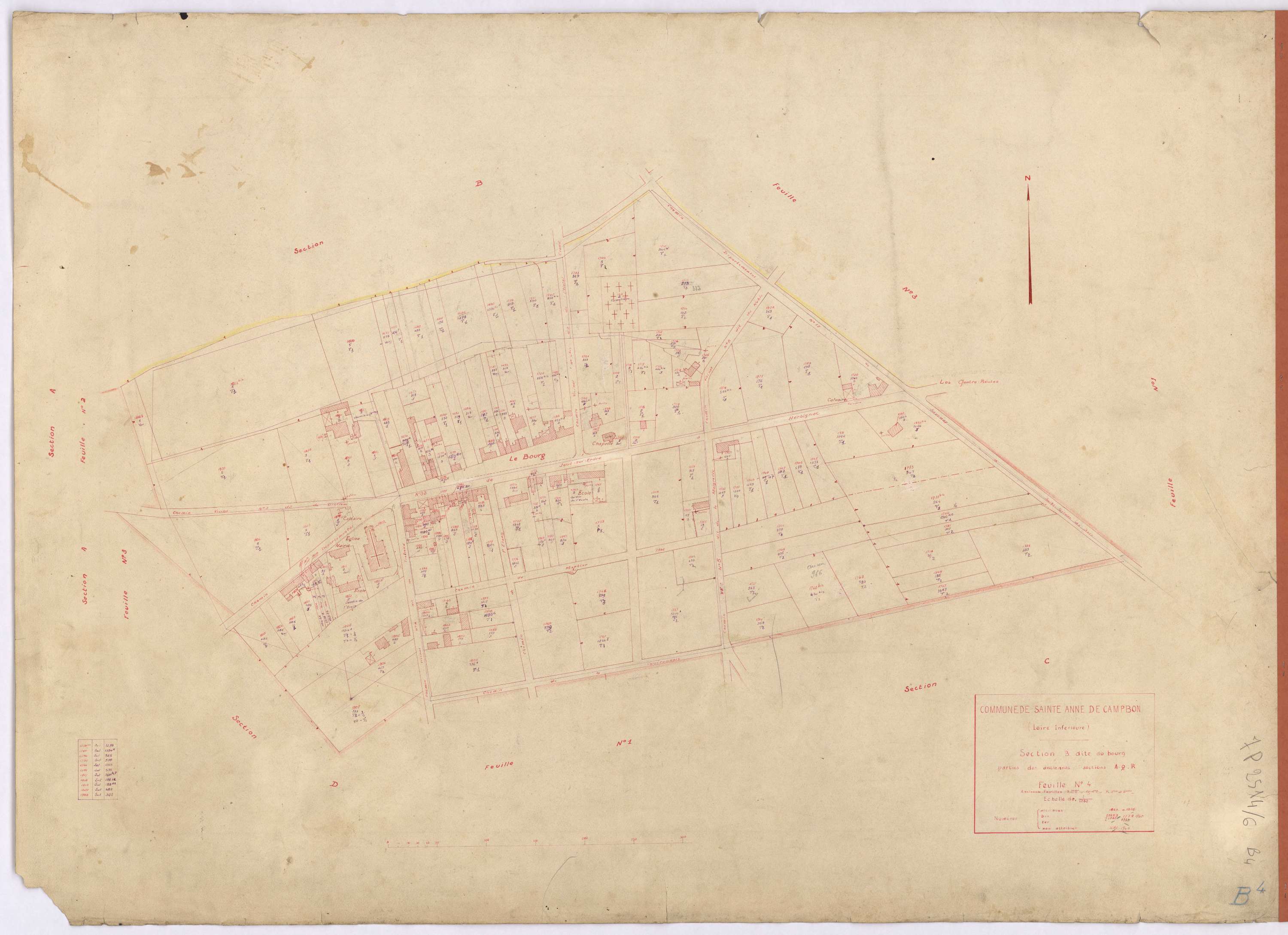 Sainte-Anne-sur-Brivet - Section B4 Bourg (section du) ; 1663-1830