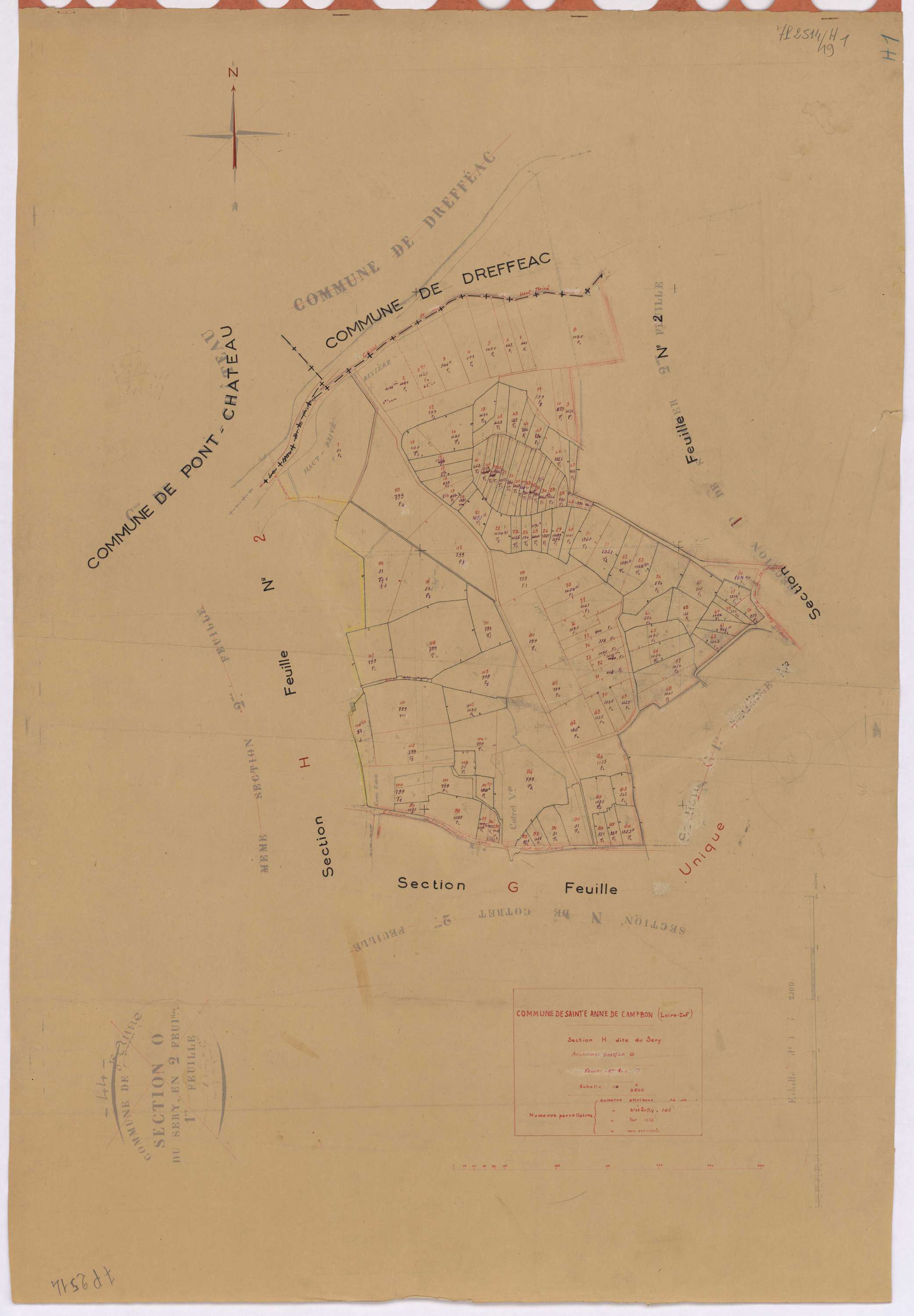 Sainte-Anne-sur-Brivet - Section H1 Sery (section du) ; 1-114