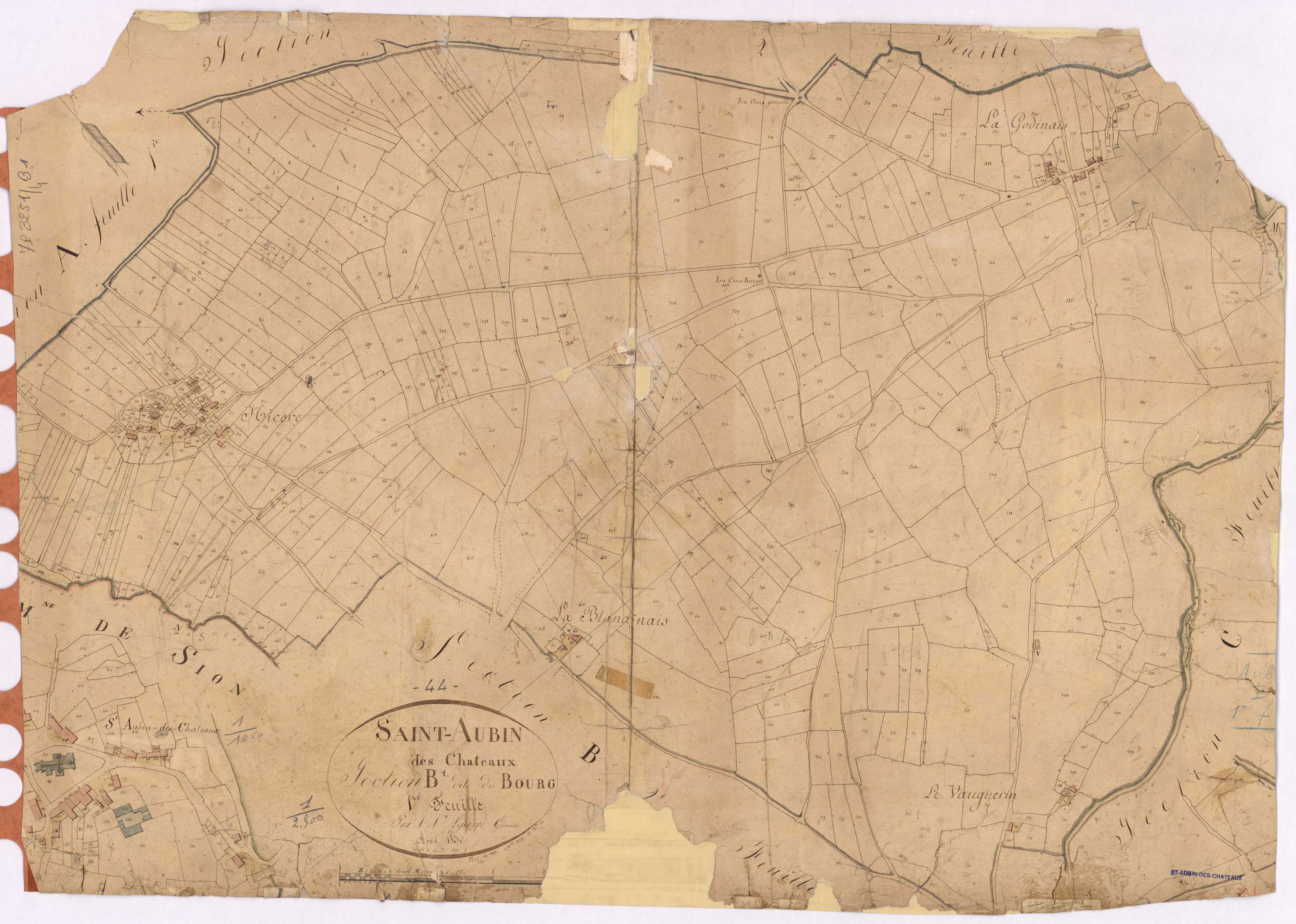 Saint-Aubin-des-Châteaux - Section B1 Bourg (section du) ; 1-667
