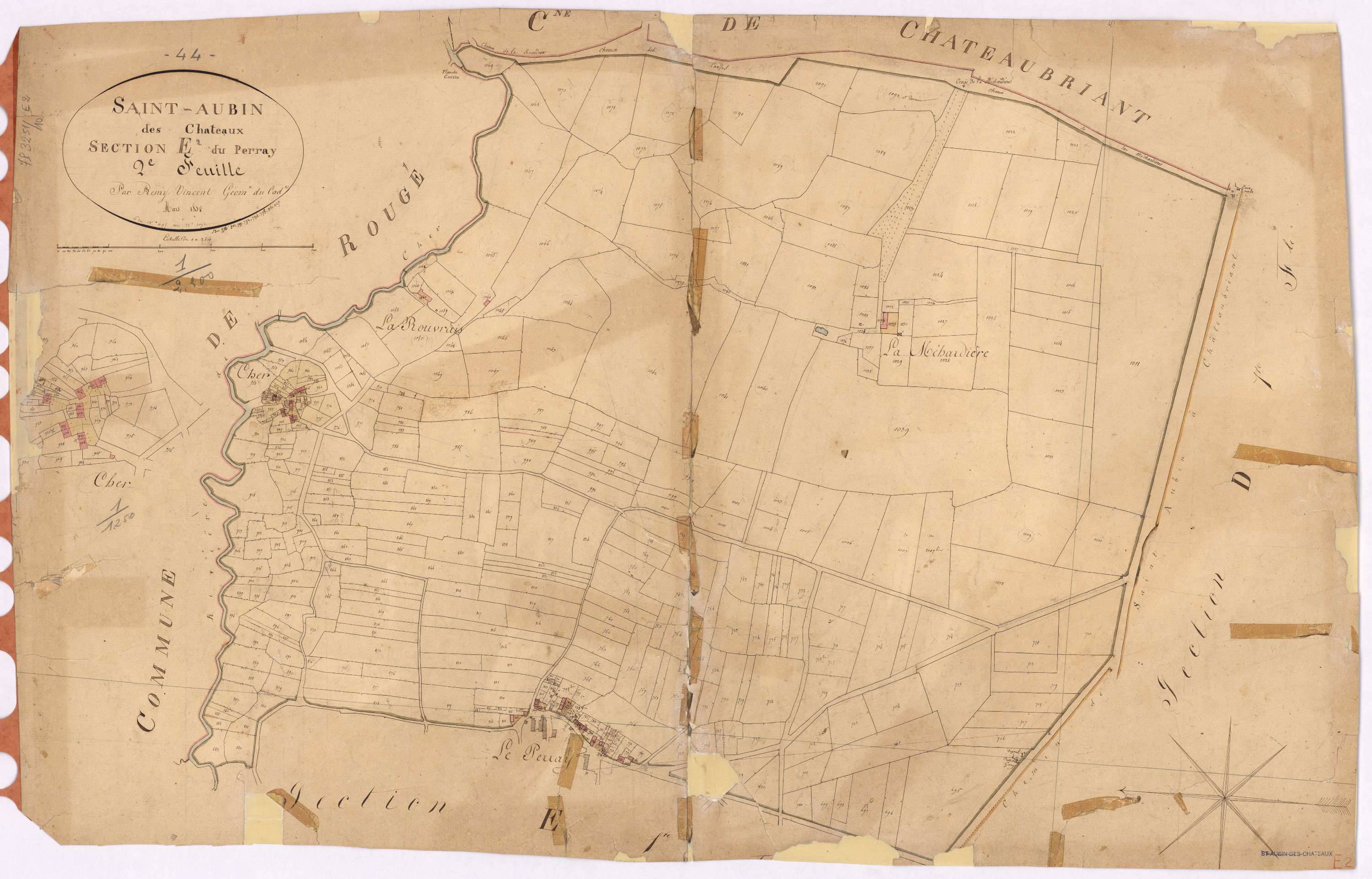 Saint-Aubin-des-Châteaux - Section E2 Perray (section du) ; 695-1092