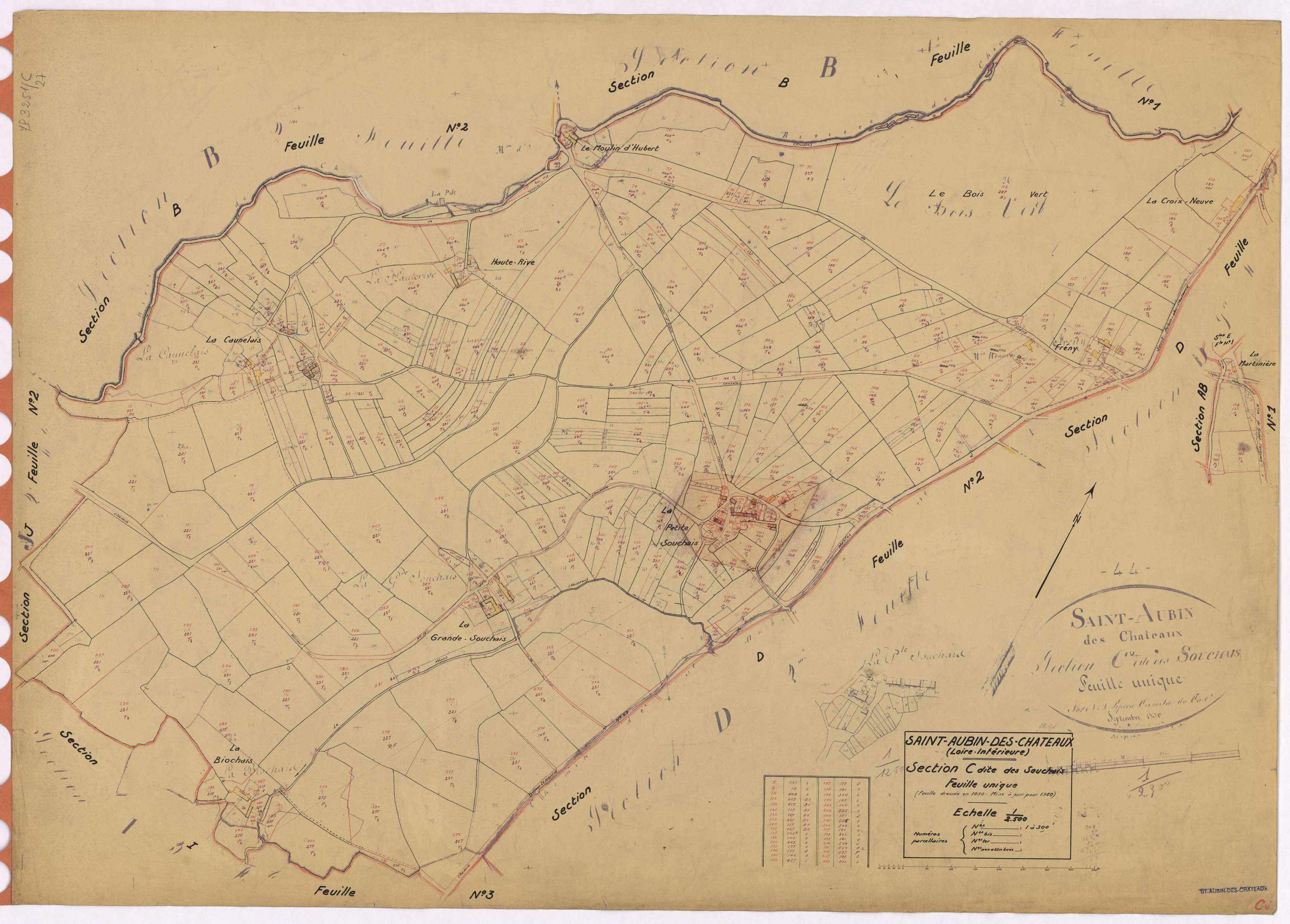 Saint-Aubin-des-Châteaux - Section C Souchais (section des) ; 1-300