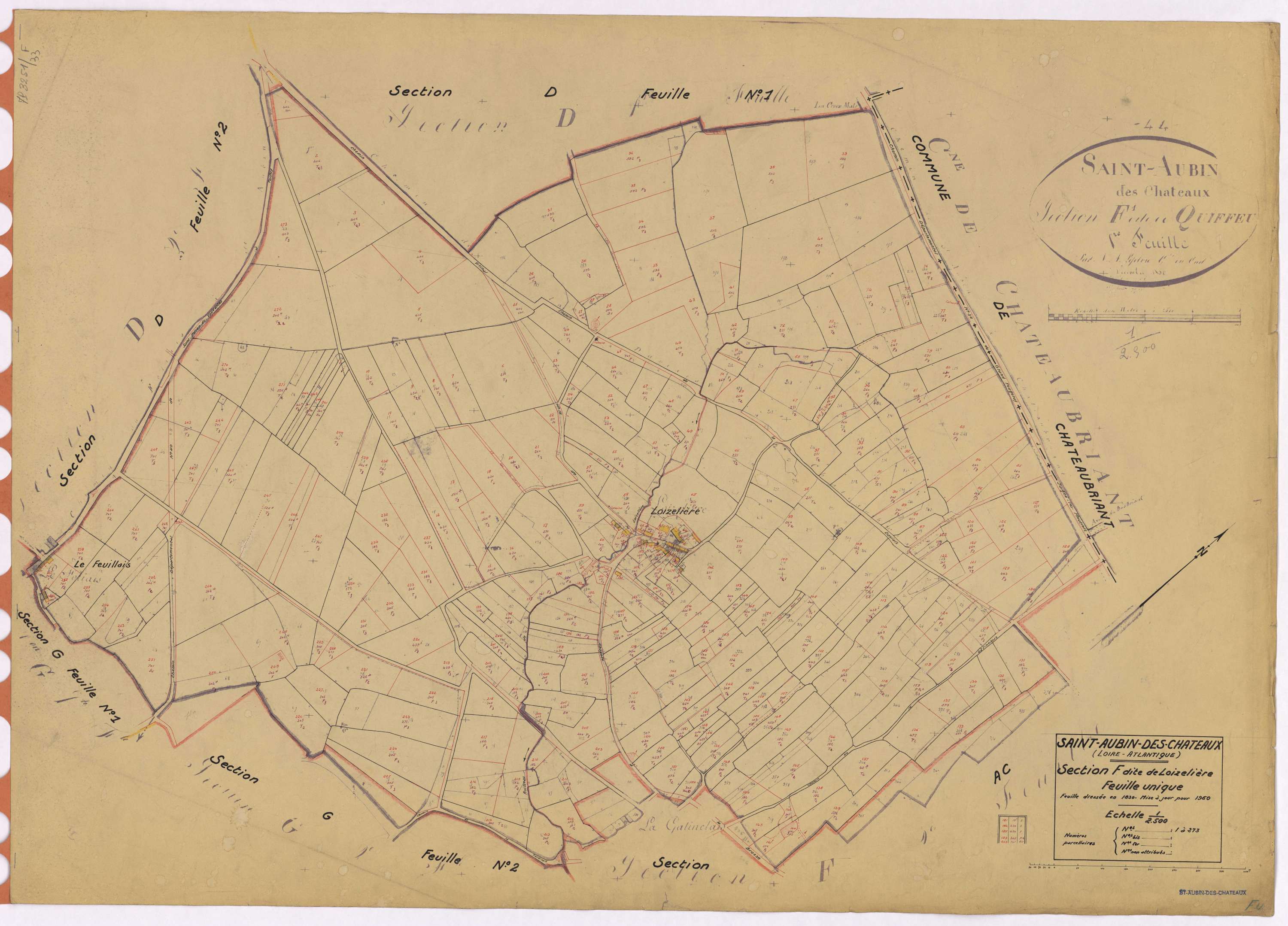 Saint-Aubin-des-Châteaux - Section F Loizelière (section de) ; 1-273