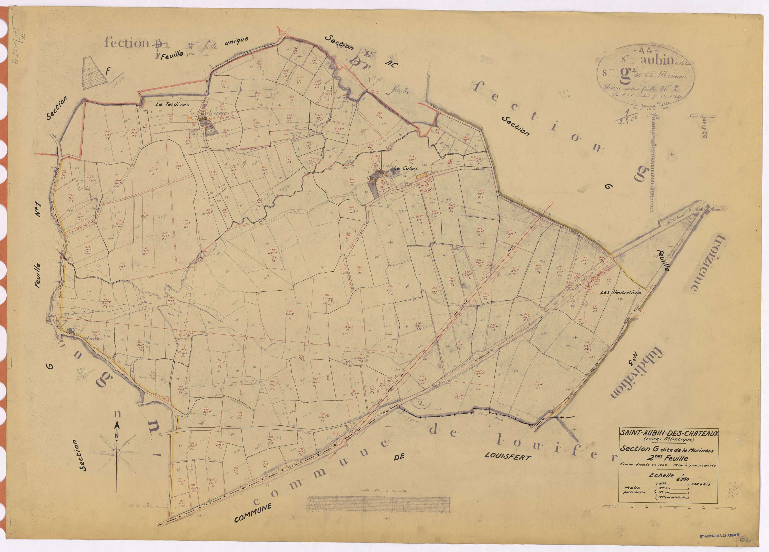 Saint-Aubin-des-Châteaux - Section G2 Morinais (section de La) ; 305-453
