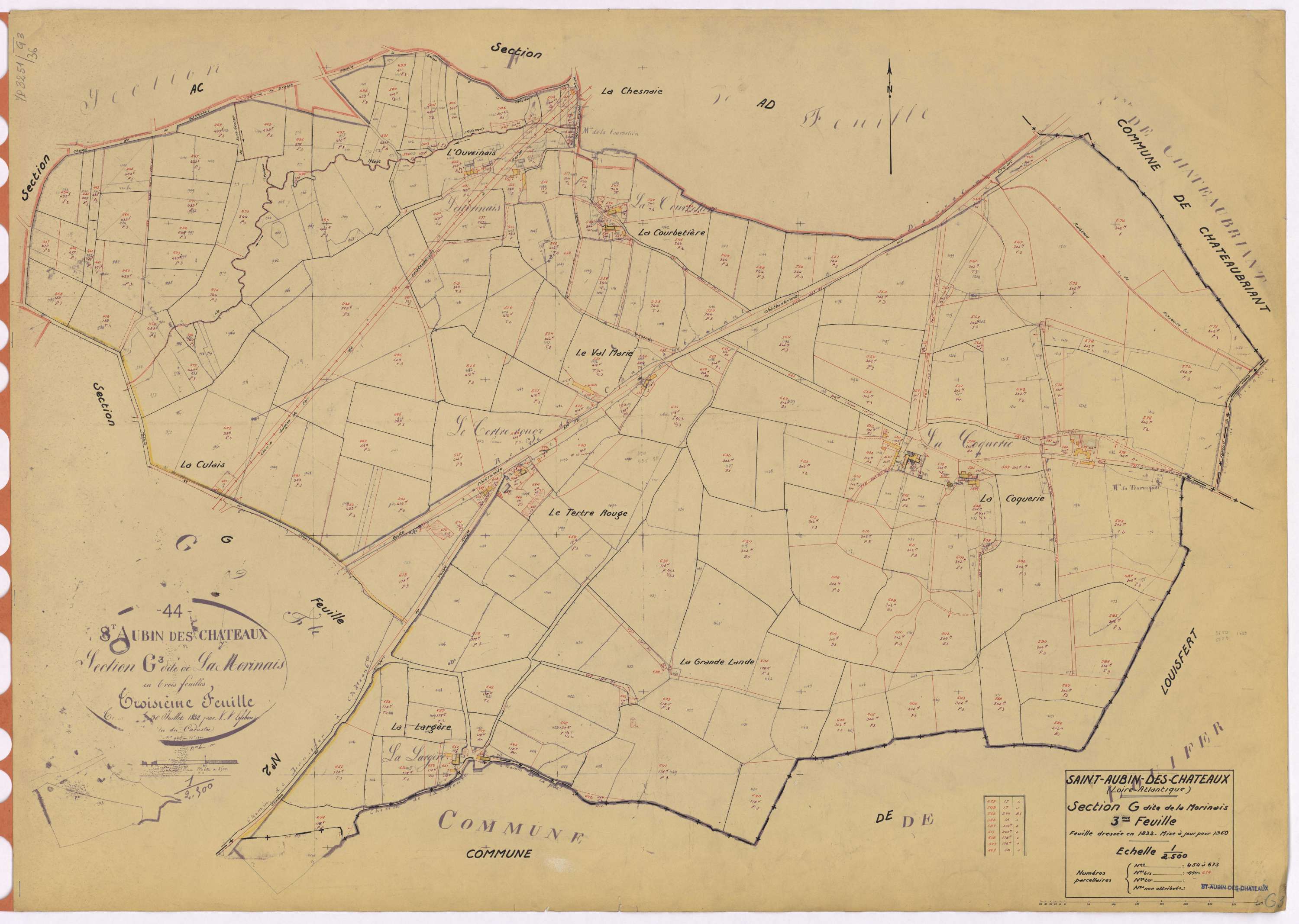 Saint-Aubin-des-Châteaux - Section G3 Morinais (section de La) ; 454-673
