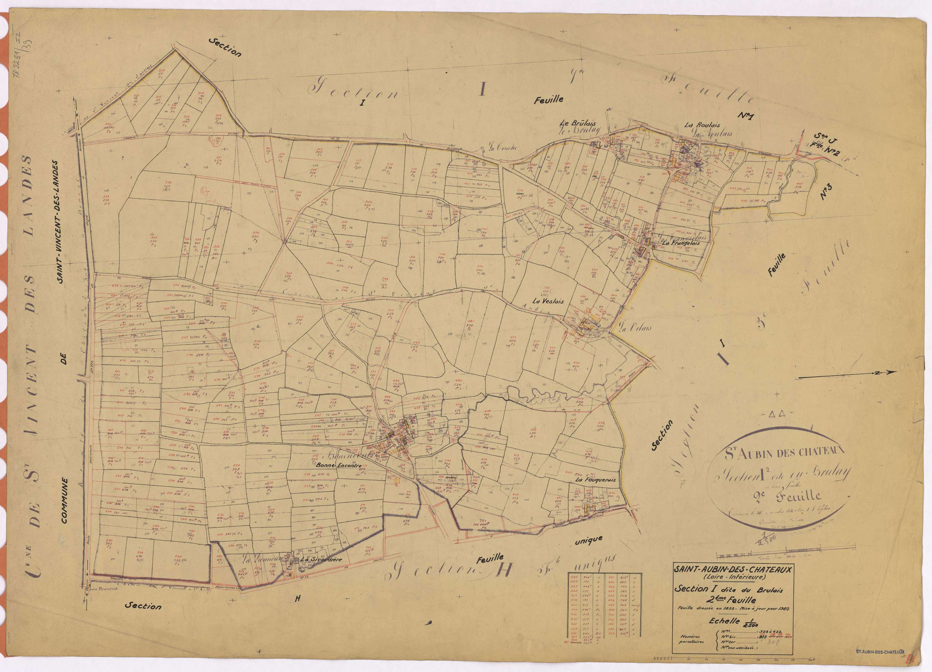Saint-Aubin-des-Châteaux - Section I2 Brulais (section du) ; 322-622
