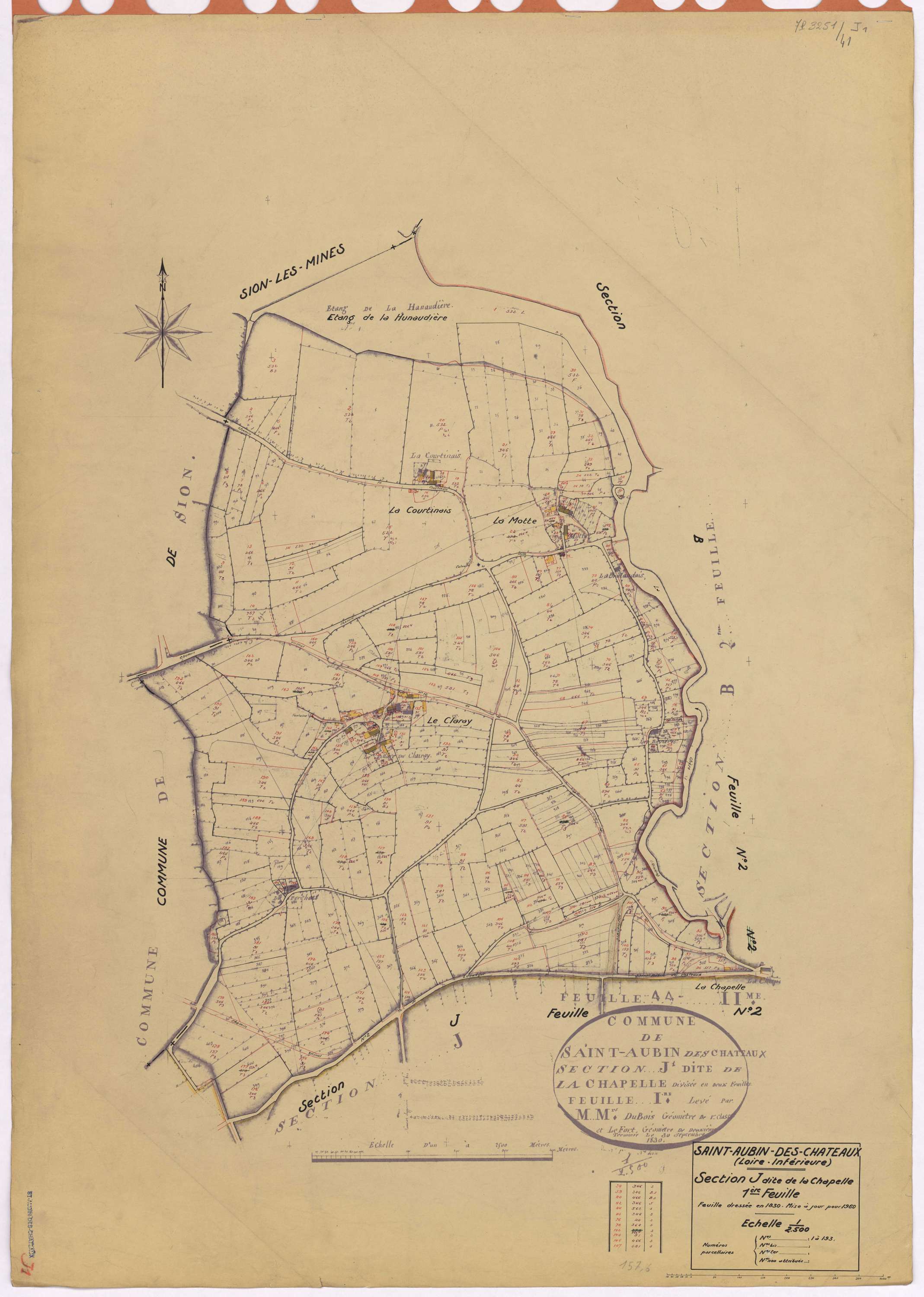 Saint-Aubin-des-Châteaux - Section J1 Chapelle (section de La) ; 1-193