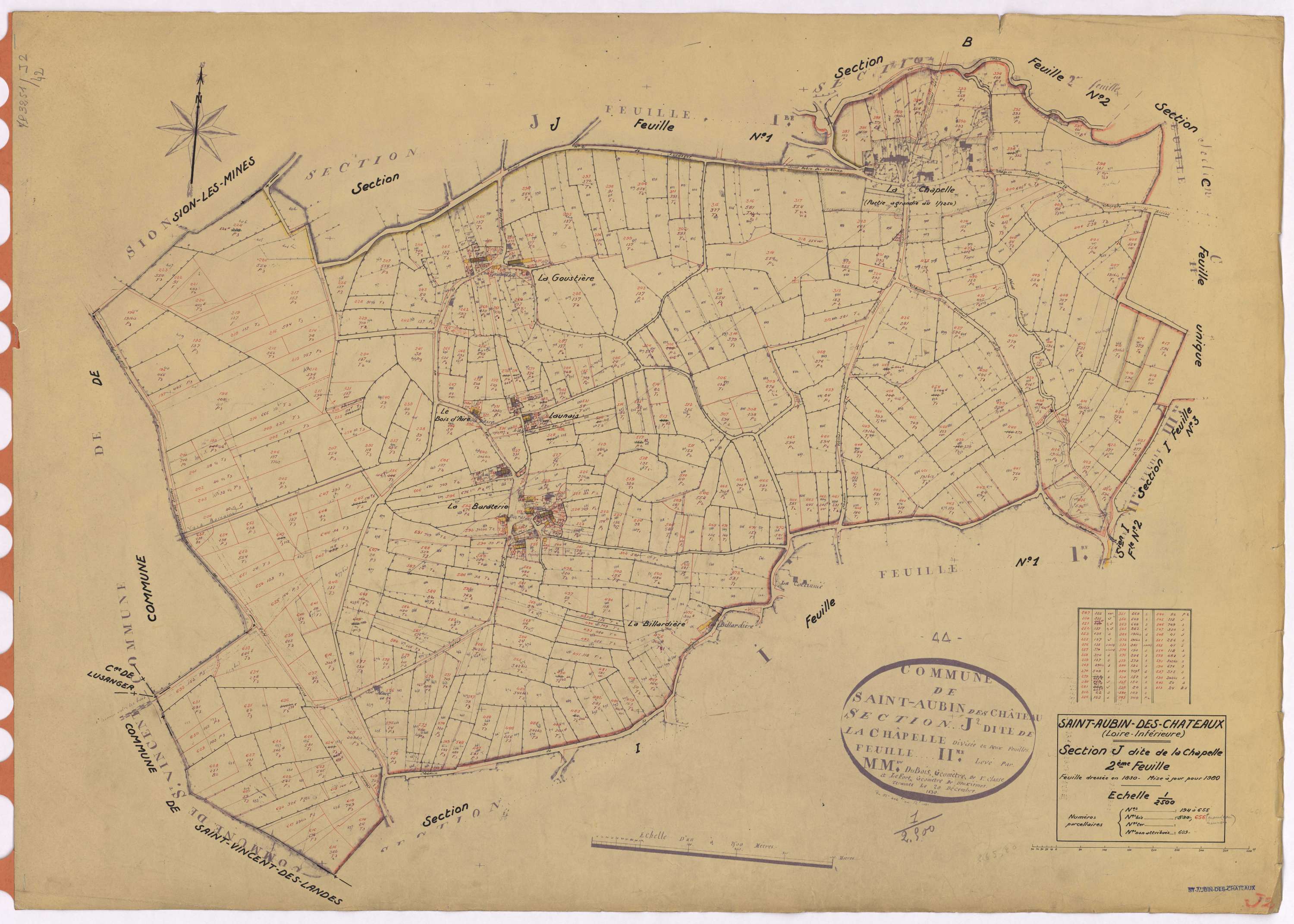 Saint-Aubin-des-Châteaux - Section J2 Chapelle (section de La) ; 194-655