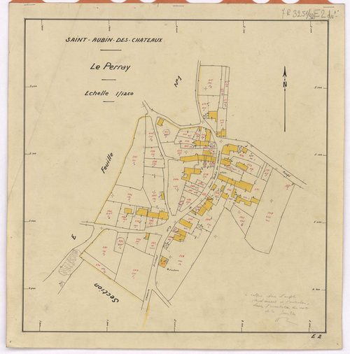 Saint-Aubin-des-Châteaux - Section E2 (développement) Perray (section du) ; 315-615 ; développement du village du Perray