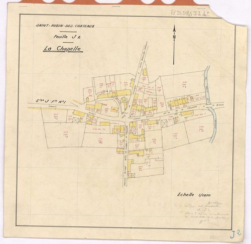 Saint-Aubin-des-Châteaux - Section J2 (développement) Chapelle (section de La) ; 194-655 ; développement du village de La Chapelle