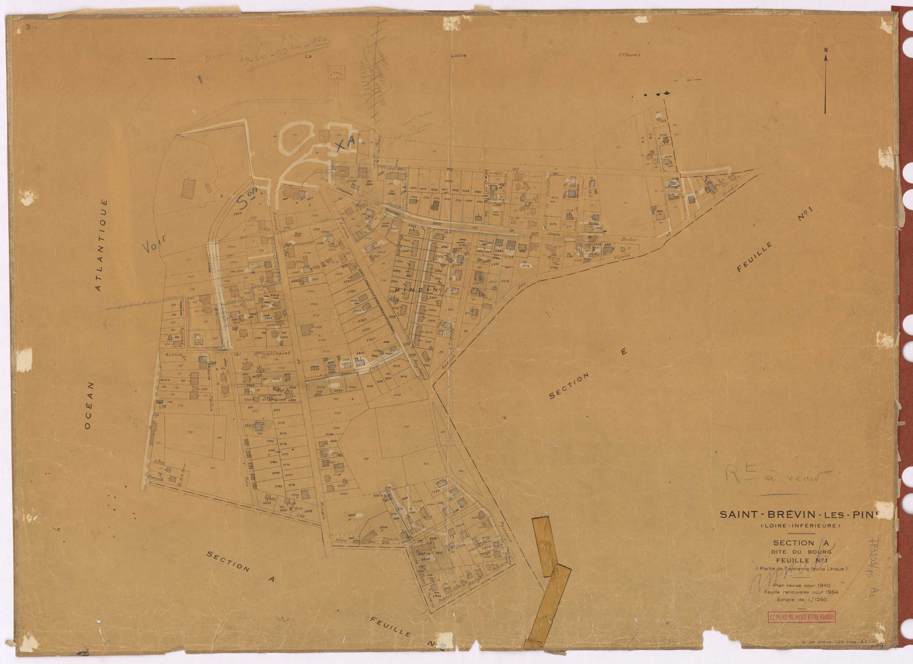 Saint-Brevin-les-Pins - Section A1 Bourg (section du) ; 1-189