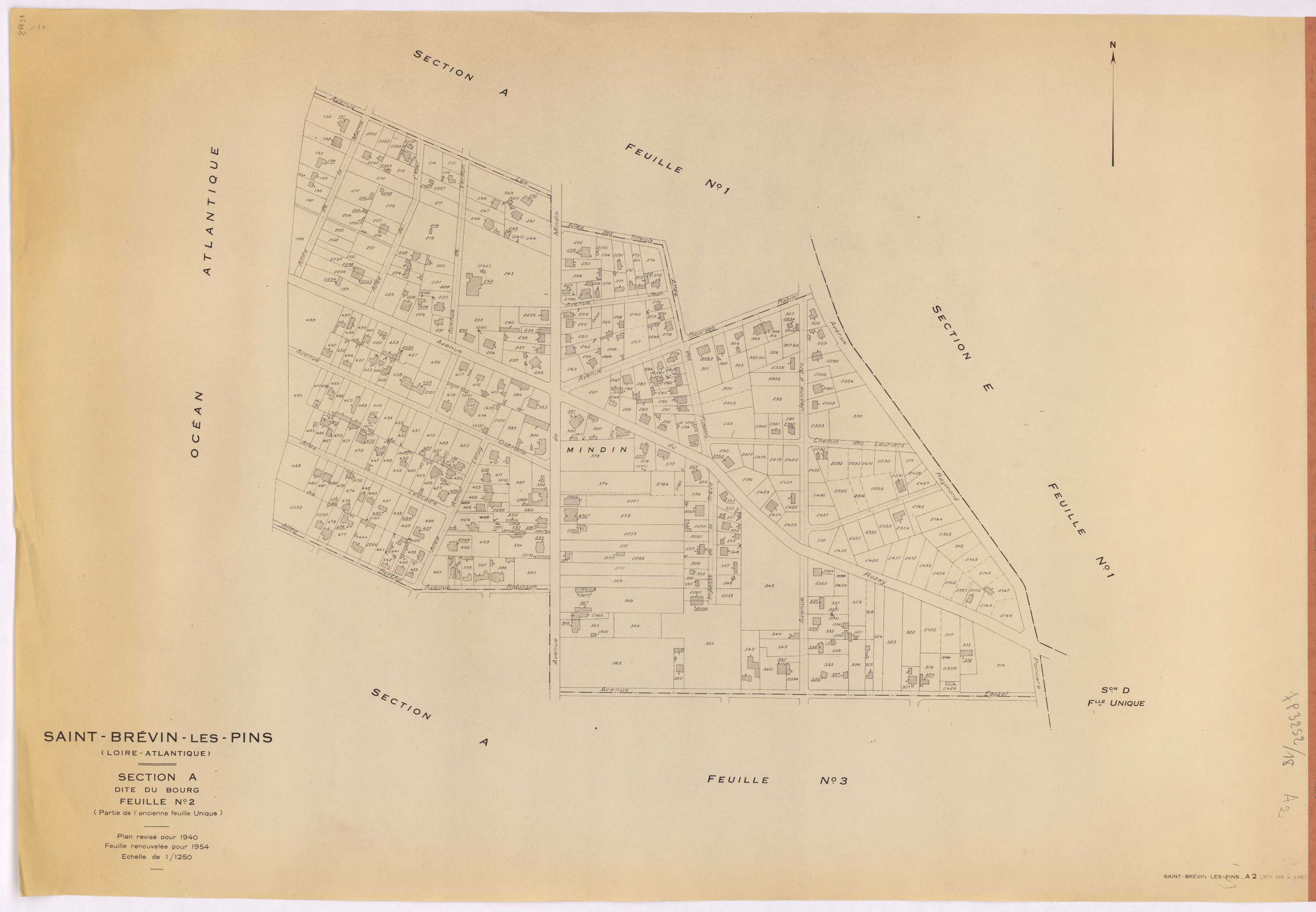 Saint-Brevin-les-Pins - Section A2 Bourg (section du) ; 190-498