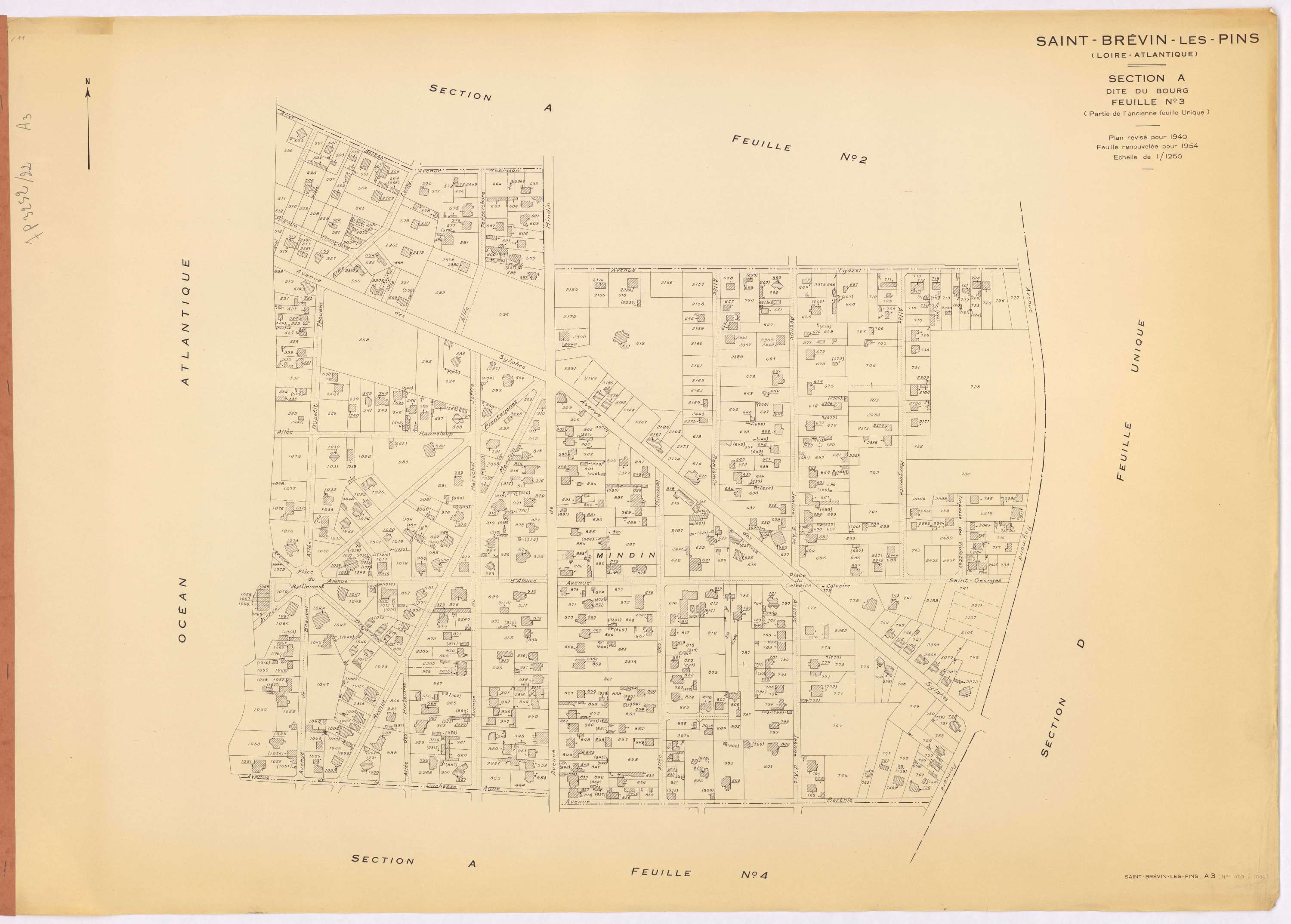 Saint-Brevin-les-Pins - Section A3 Bourg (section du) ; 499-1080