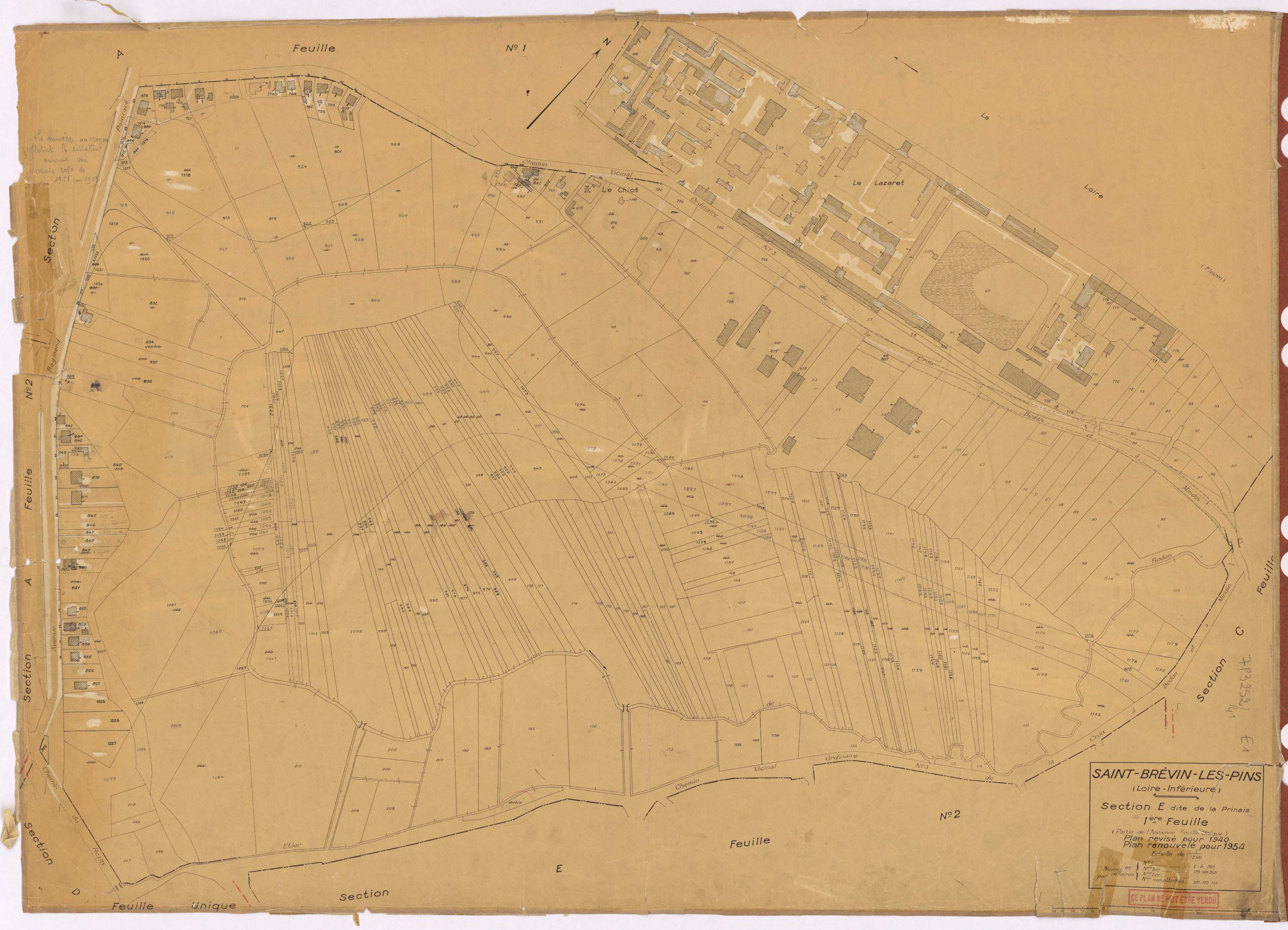 Saint-Brevin-les-Pins - Section E1 Prinais (section de La) ; 1-264