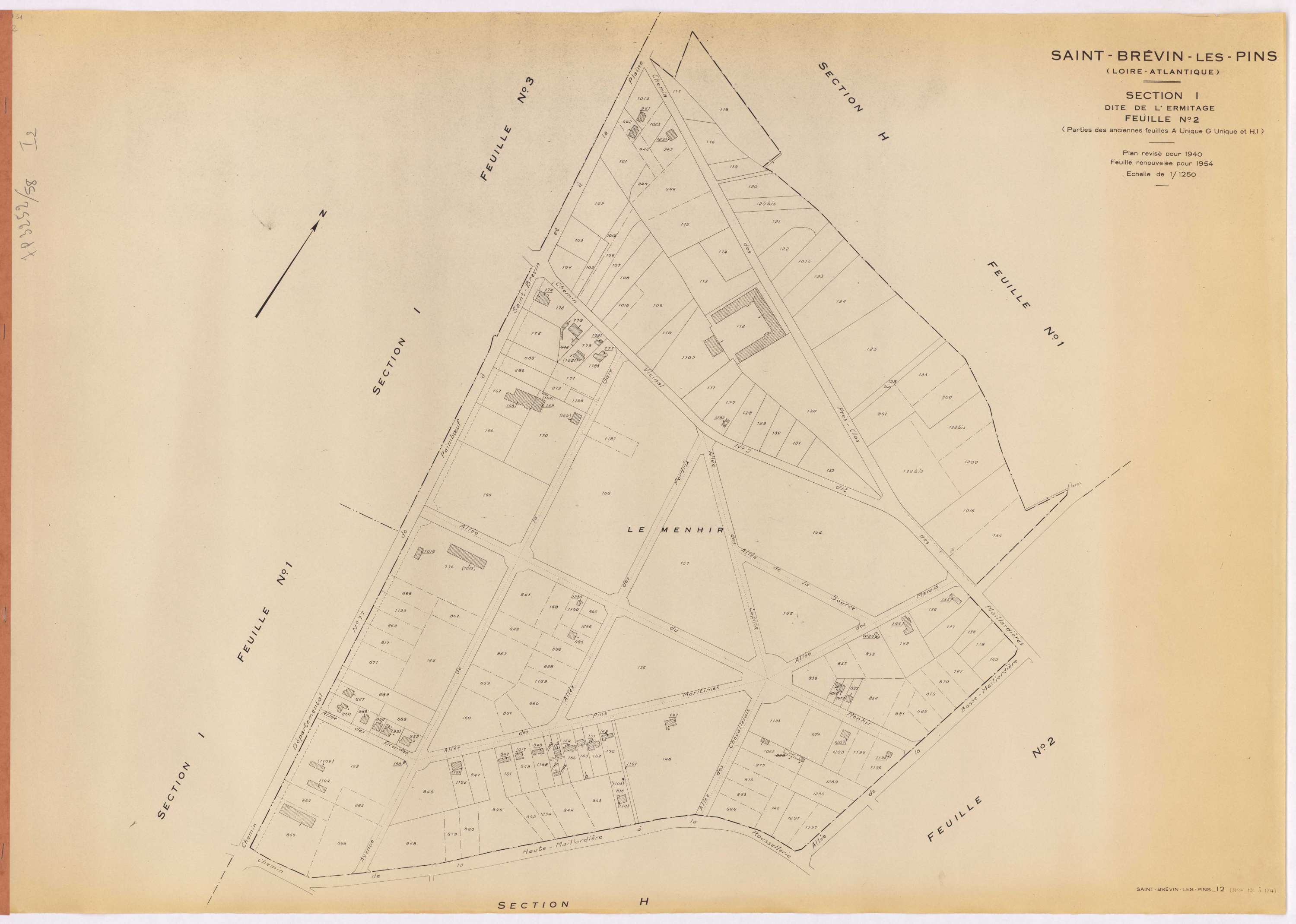 Saint-Brevin-les-Pins - Section I2 Ermitage (section de l') ; 101-174