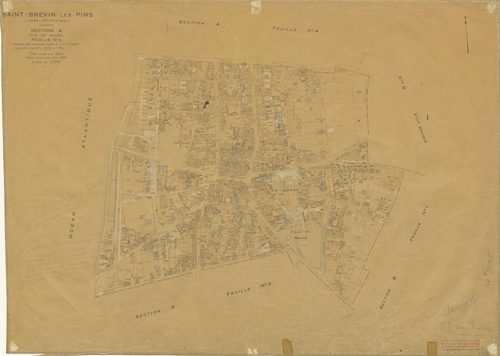Saint-Brevin-les-Pins - Section A5 Cadastre de Saint-Brevin-les-Pins. Section du bourg (A5). Cadastre rénové en 1940 par voie de réfection totale, mis à jour pour 1954.