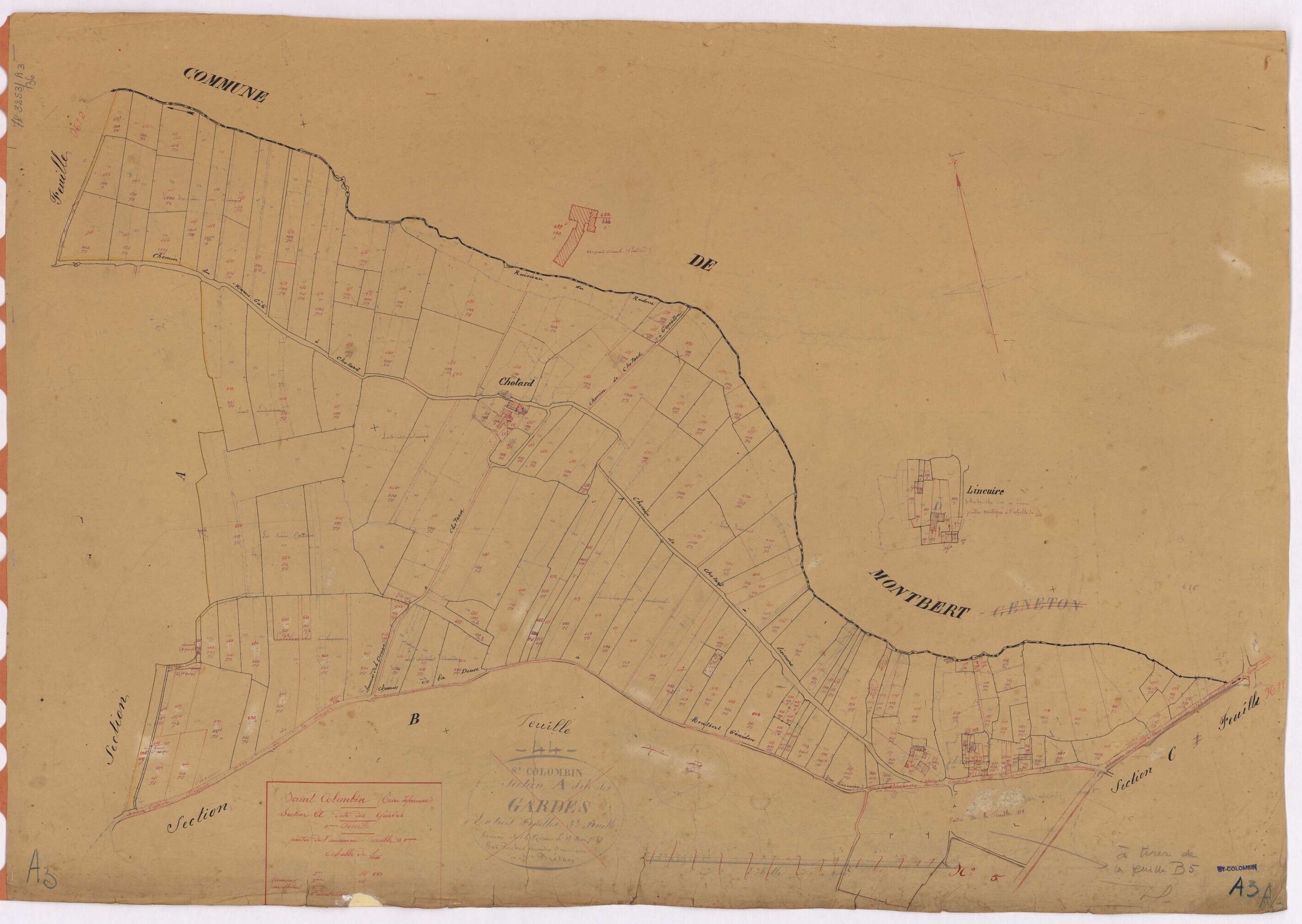 Saint-Colomban - Section A3 Gardes (section des) ; 457-669