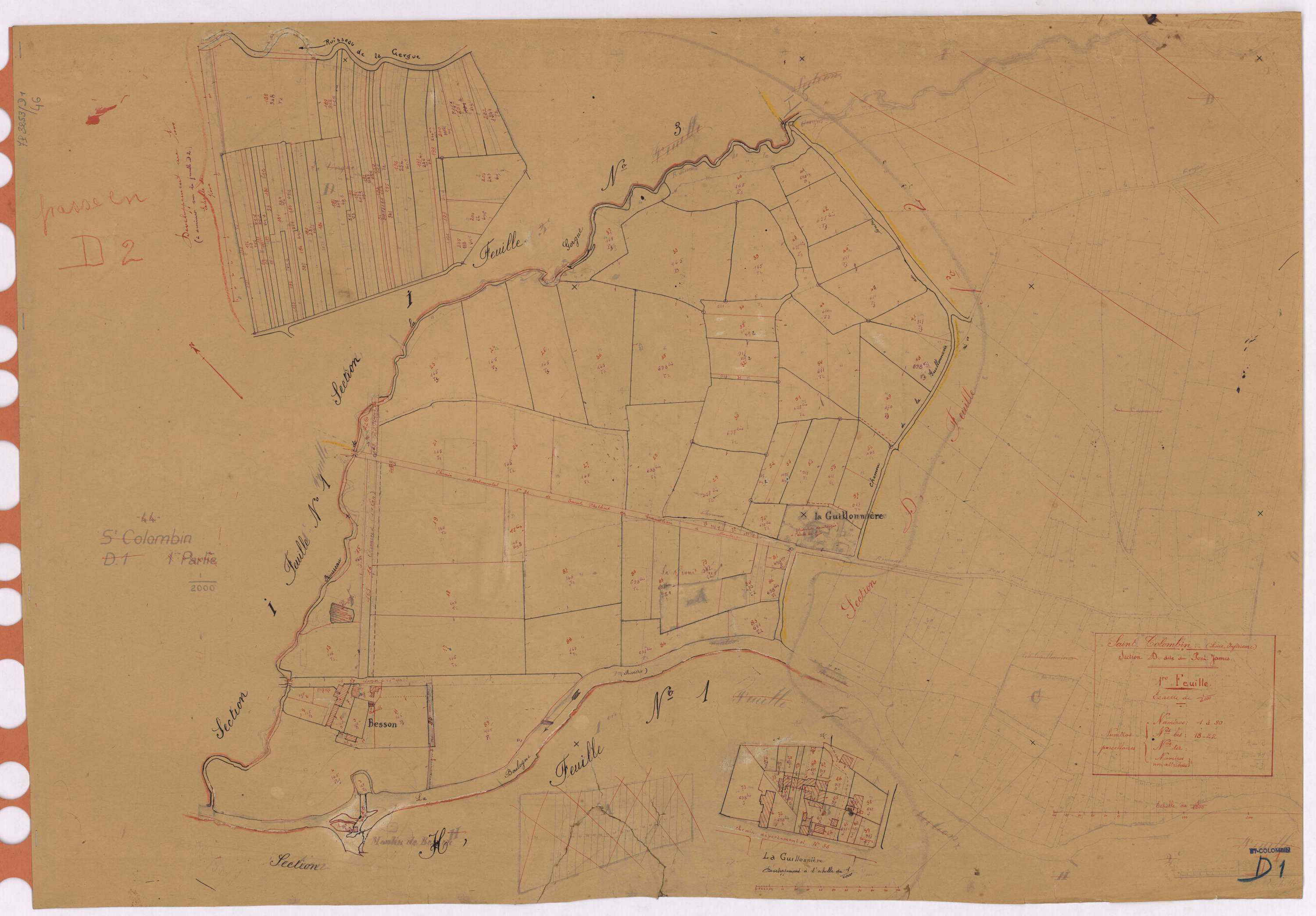Saint-Colomban - Section D1 Pont-James (section du) ; 1-90