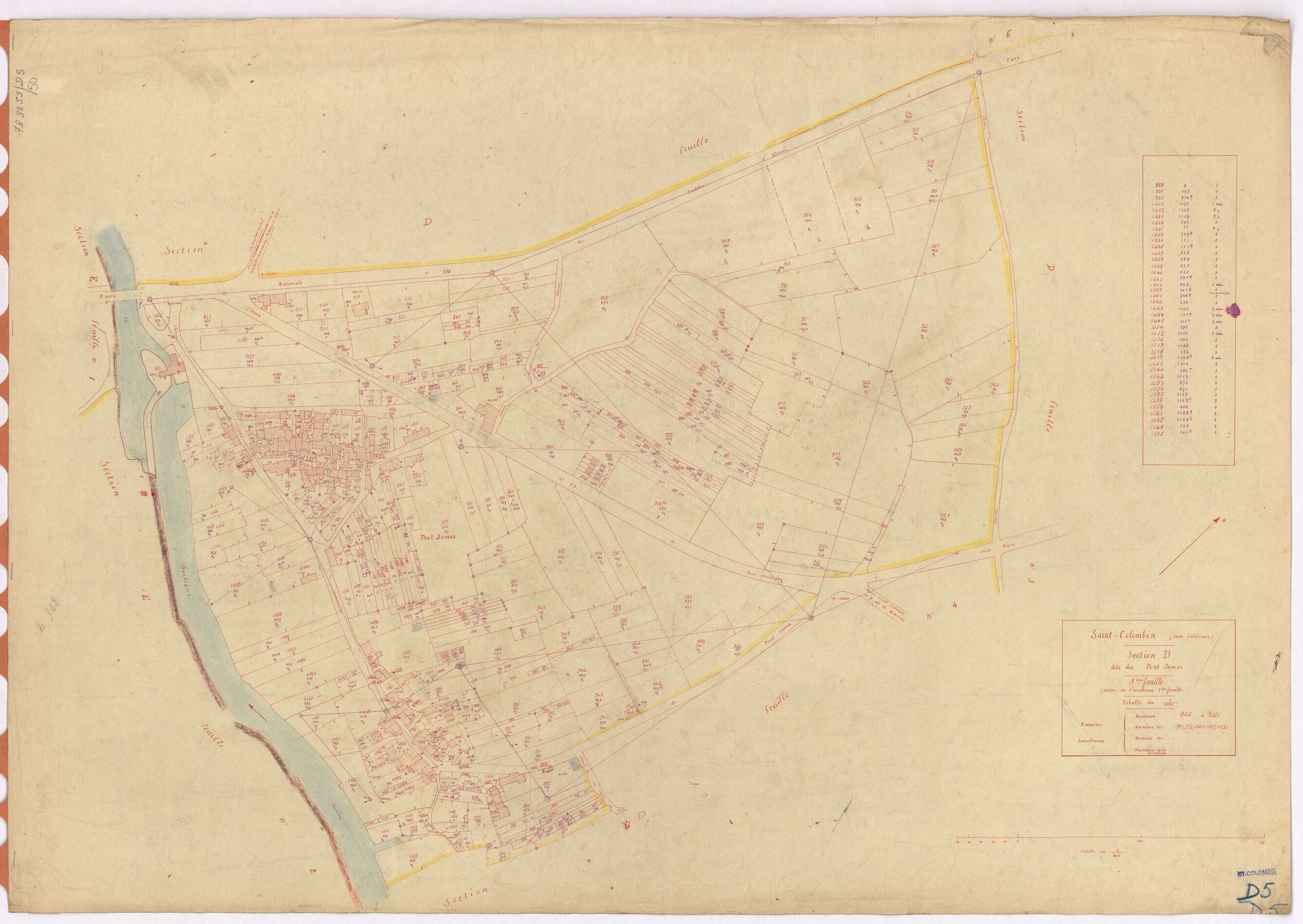Saint-Colomban - Section D5 Pont-James (section du) ; 826-1191