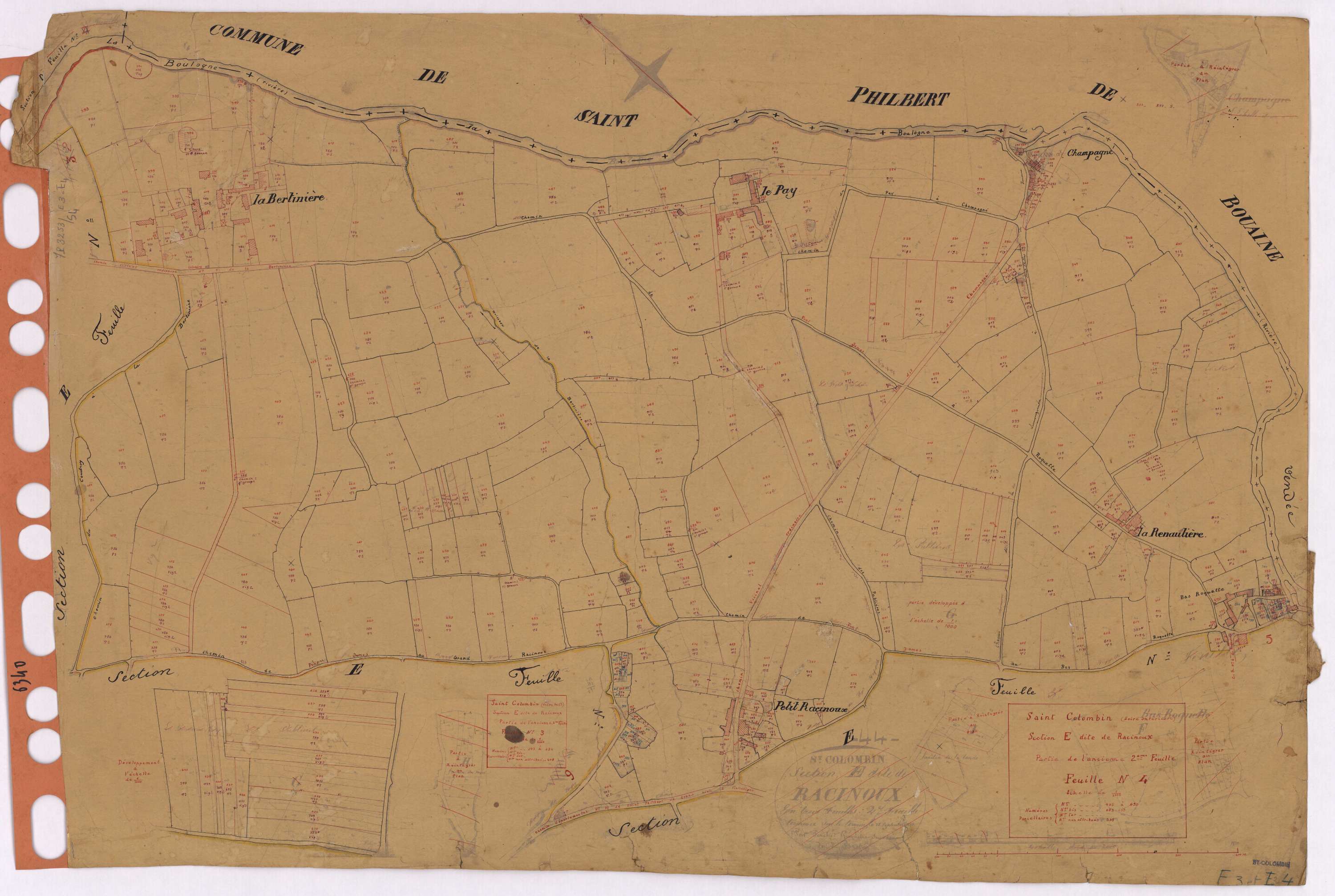 Saint-Colomban - Section E3 E4 Racinoux (section de) ; 393-484 ; 485-690