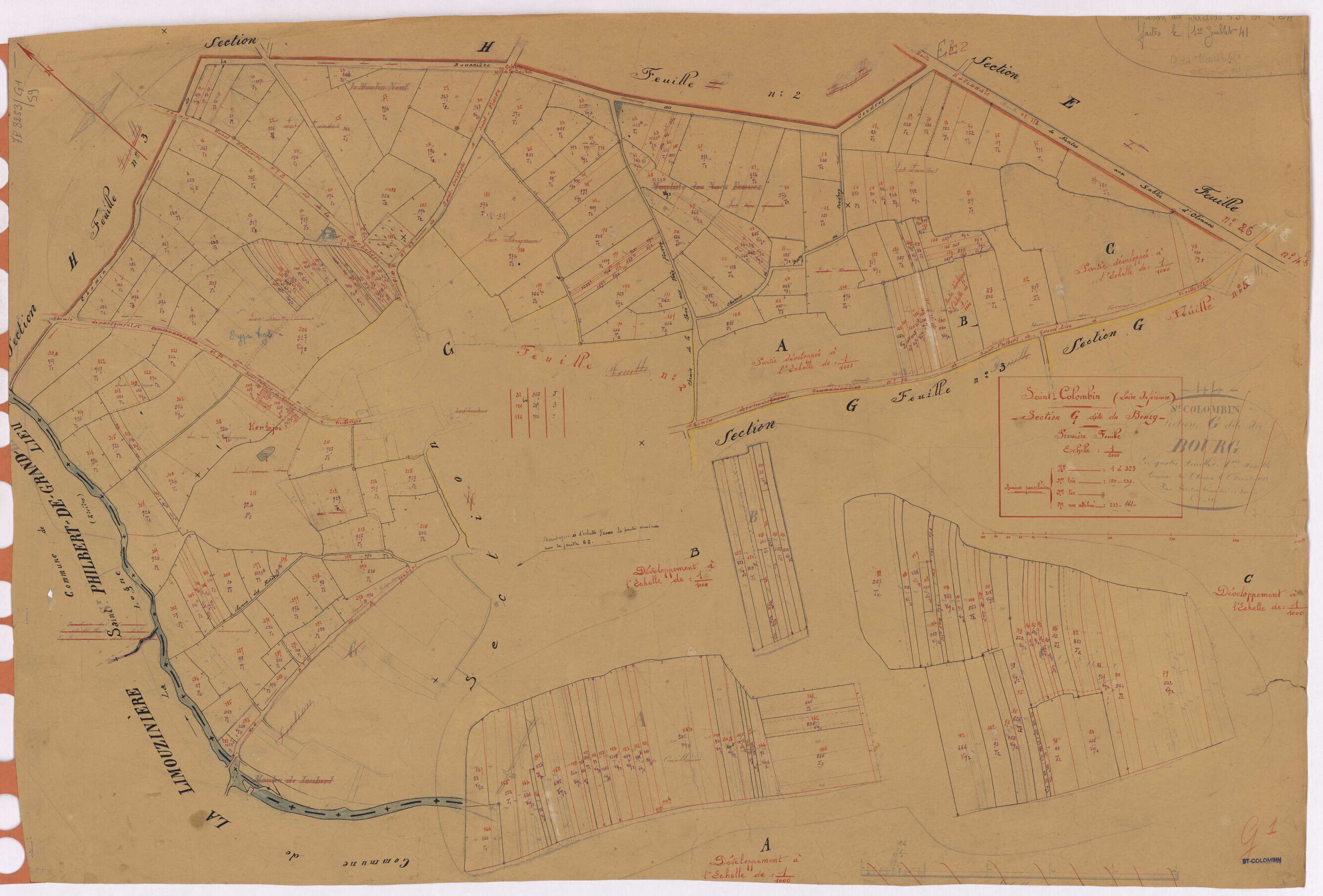 Saint-Colomban - Section G1 Bourg (section du) ; 1-323