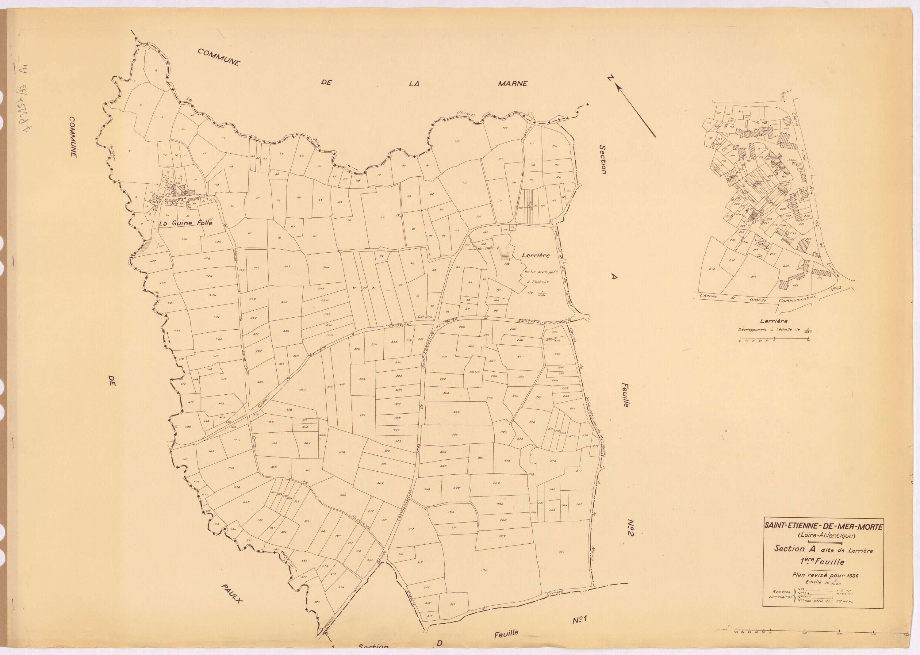 Saint-Étienne-de-Mer-Morte - Section A1 Lerrière (section de) ; 1-431