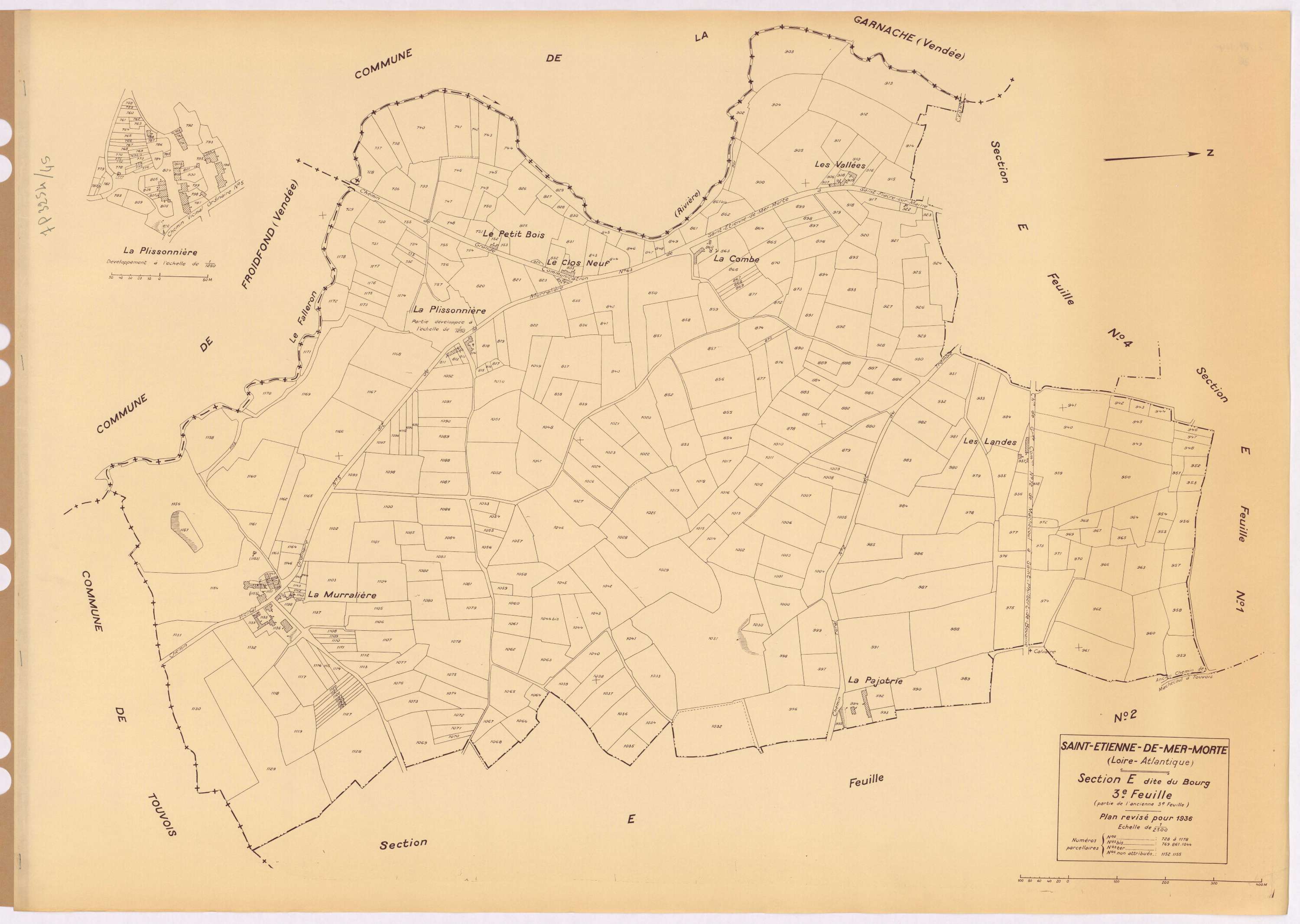 Saint-Étienne-de-Mer-Morte - Section E3 Bourg (section du) ; 728-1178
