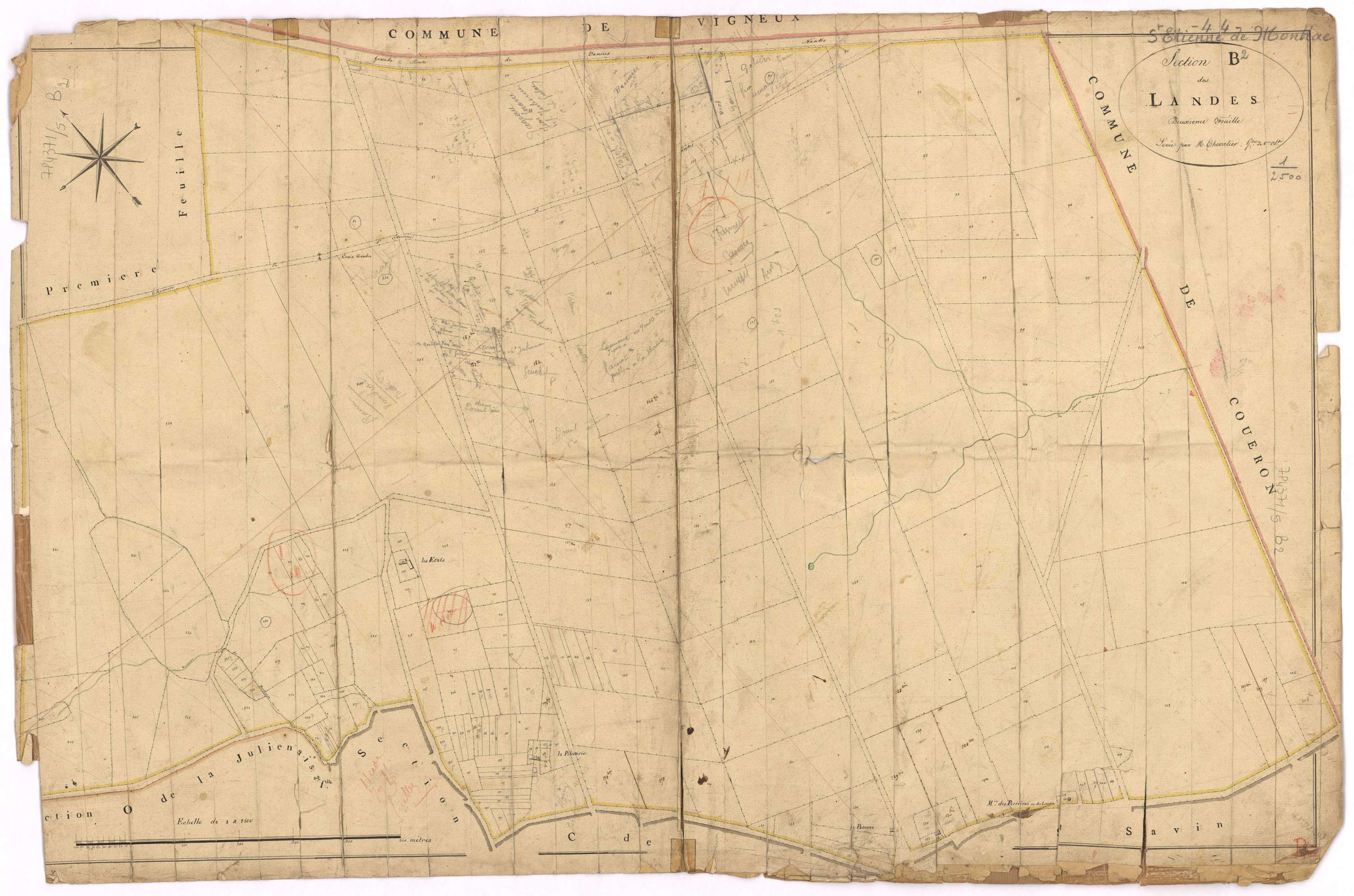 Saint-Étienne-de-Montluc - Section B2 Landes (section des)