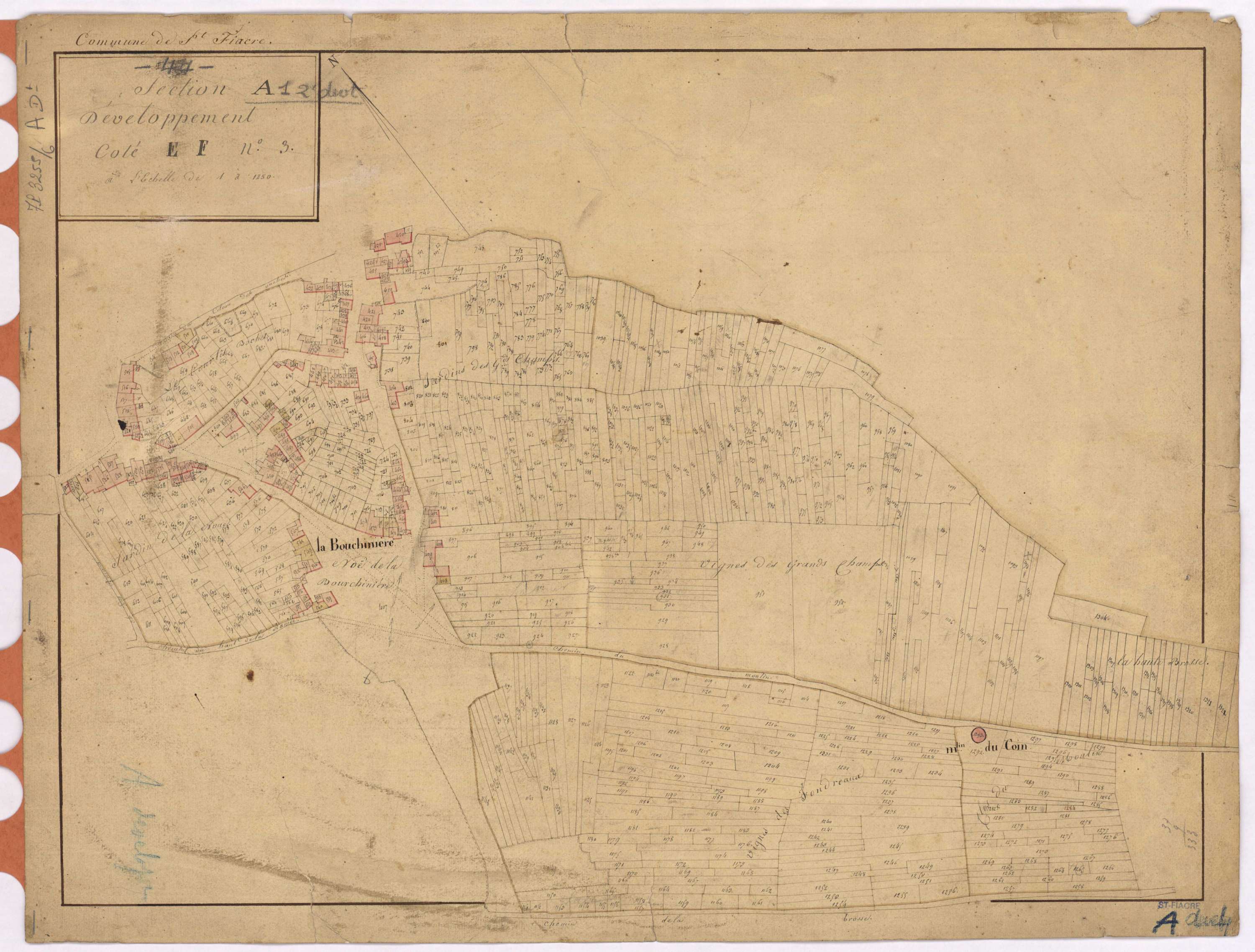 Saint-Fiacre-sur-Maine - Section A (développement) Cantrie (section de La) ; développement du village de La Bouchinière