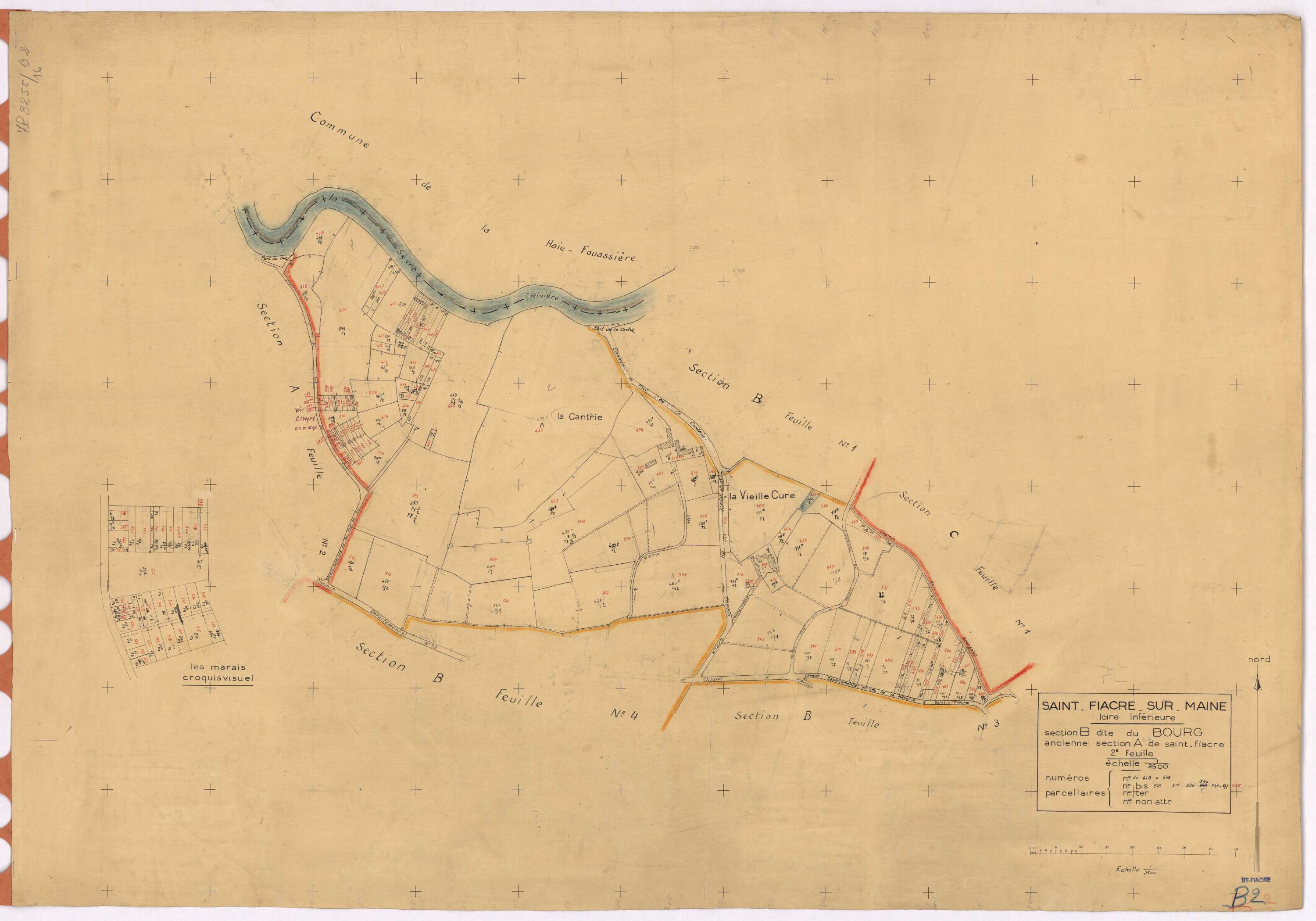 Saint-Fiacre-sur-Maine - Section B2 Bourg (section du) ; 418-548