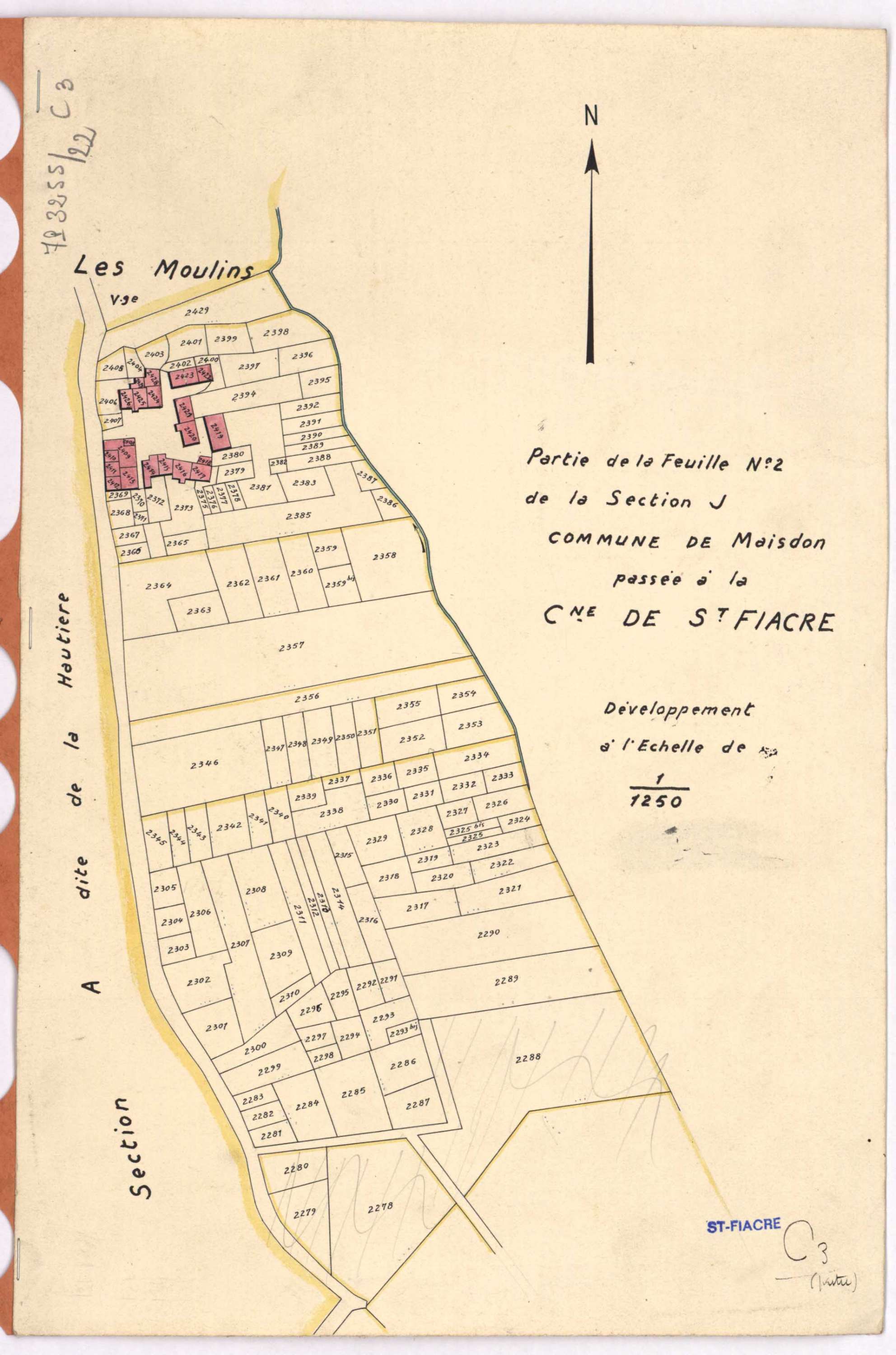 Saint-Fiacre-sur-Maine - Section C3 Hautière (section de La) ; 808-1128