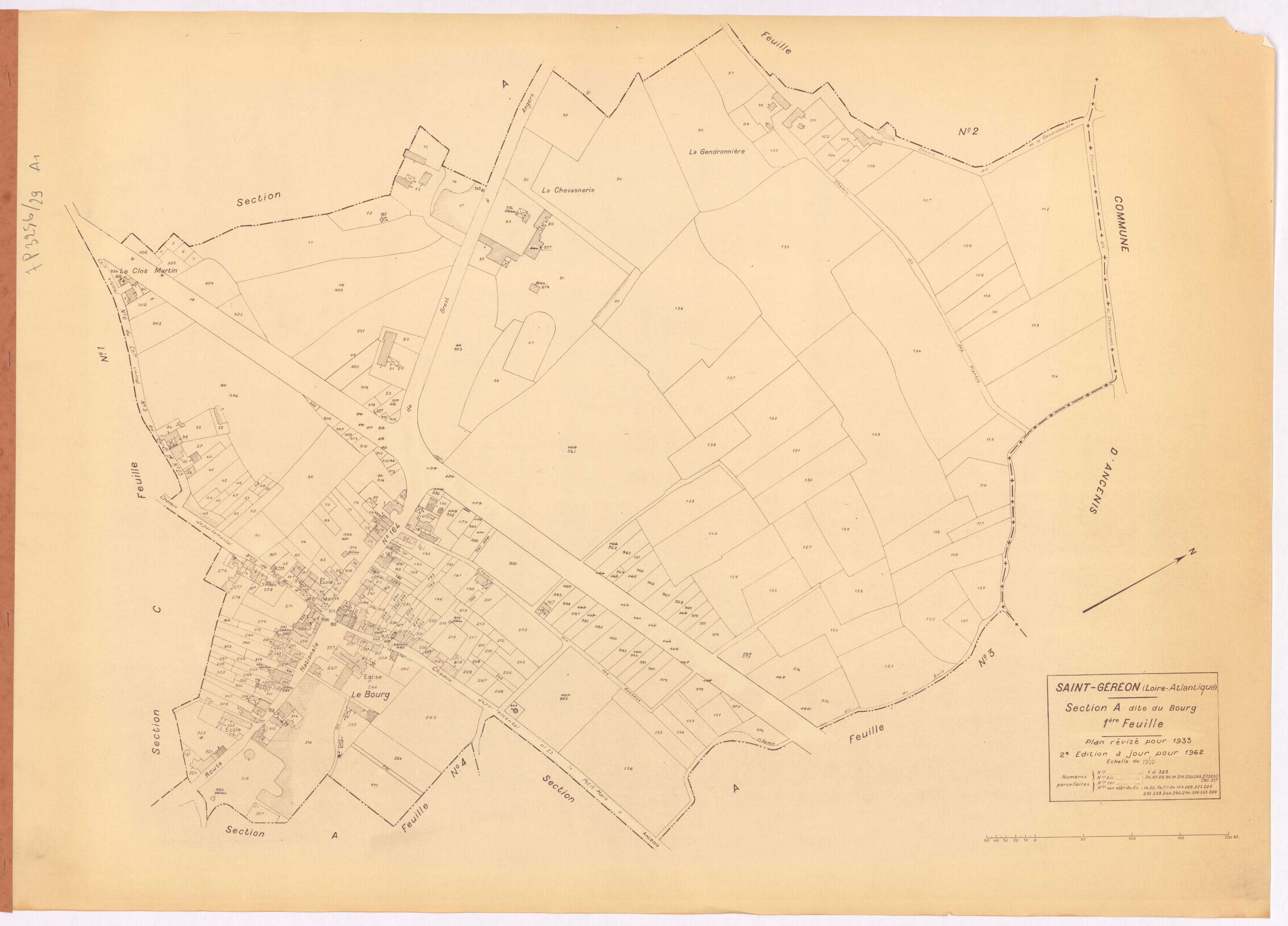 Saint-Géréon - Section A1 Bourg (section du) ; 1-323