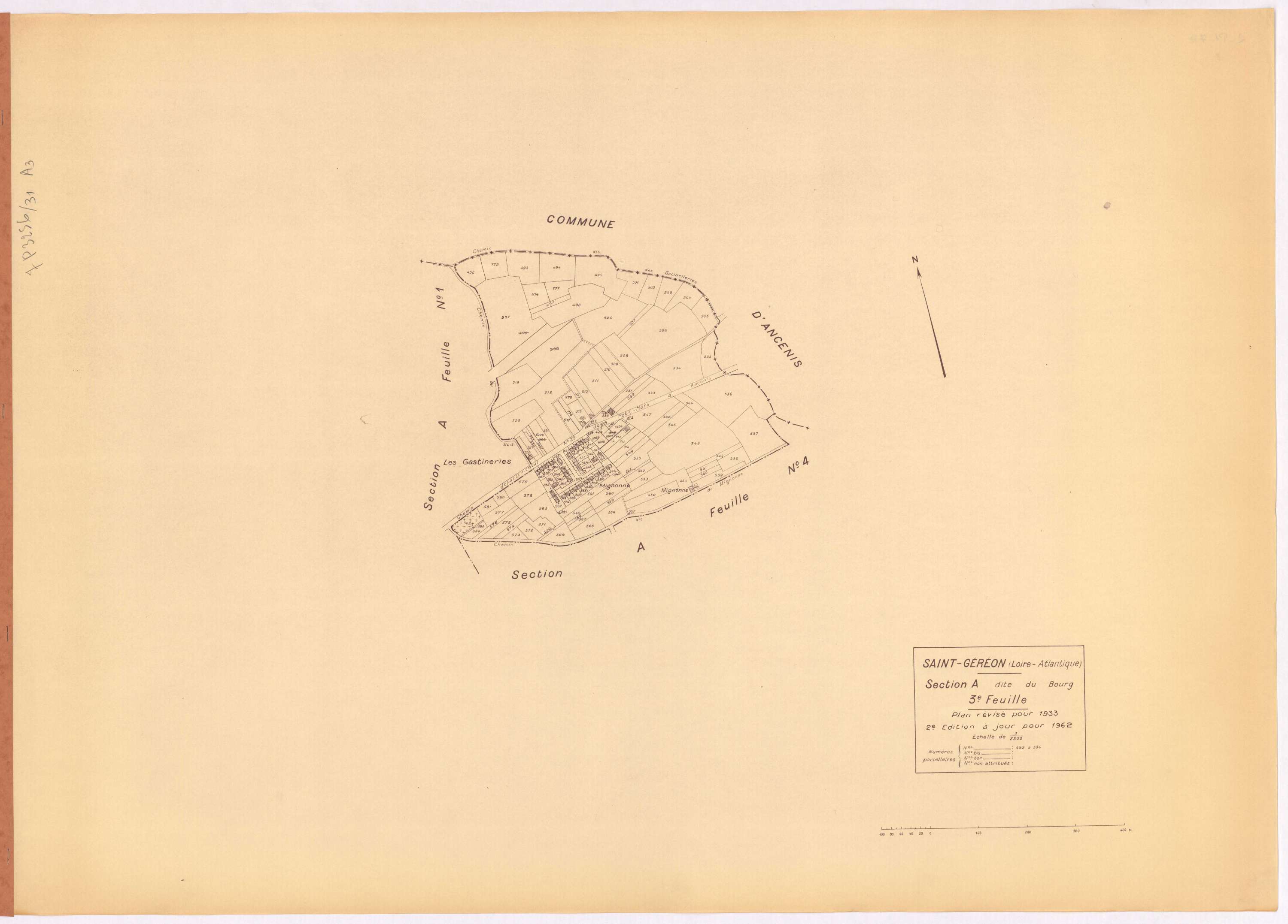 Saint-Géréon - Section A3 Bourg (section du) ; 492-584