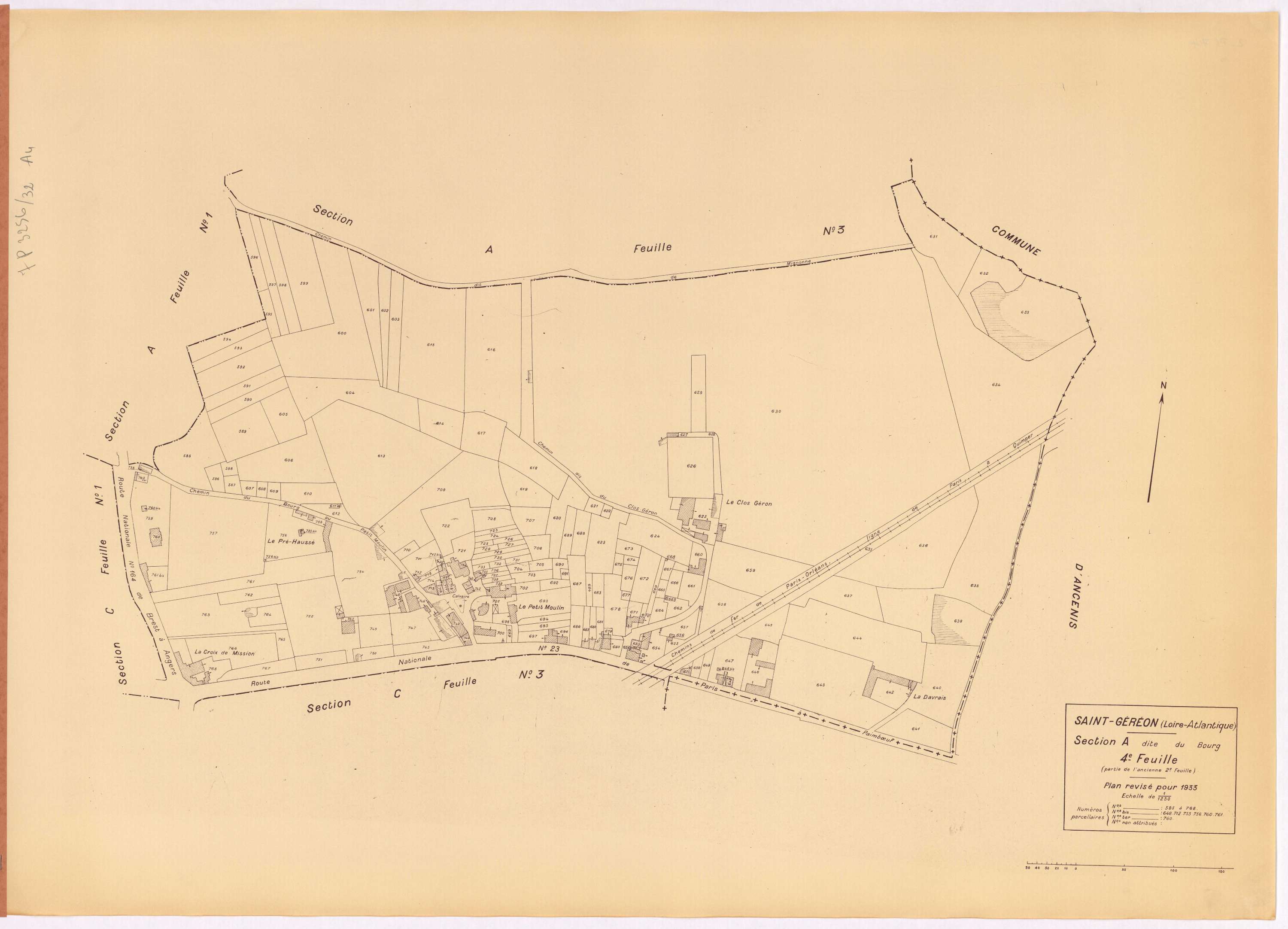 Saint-Géréon - Section A4 Bourg (section du) ; 585-768