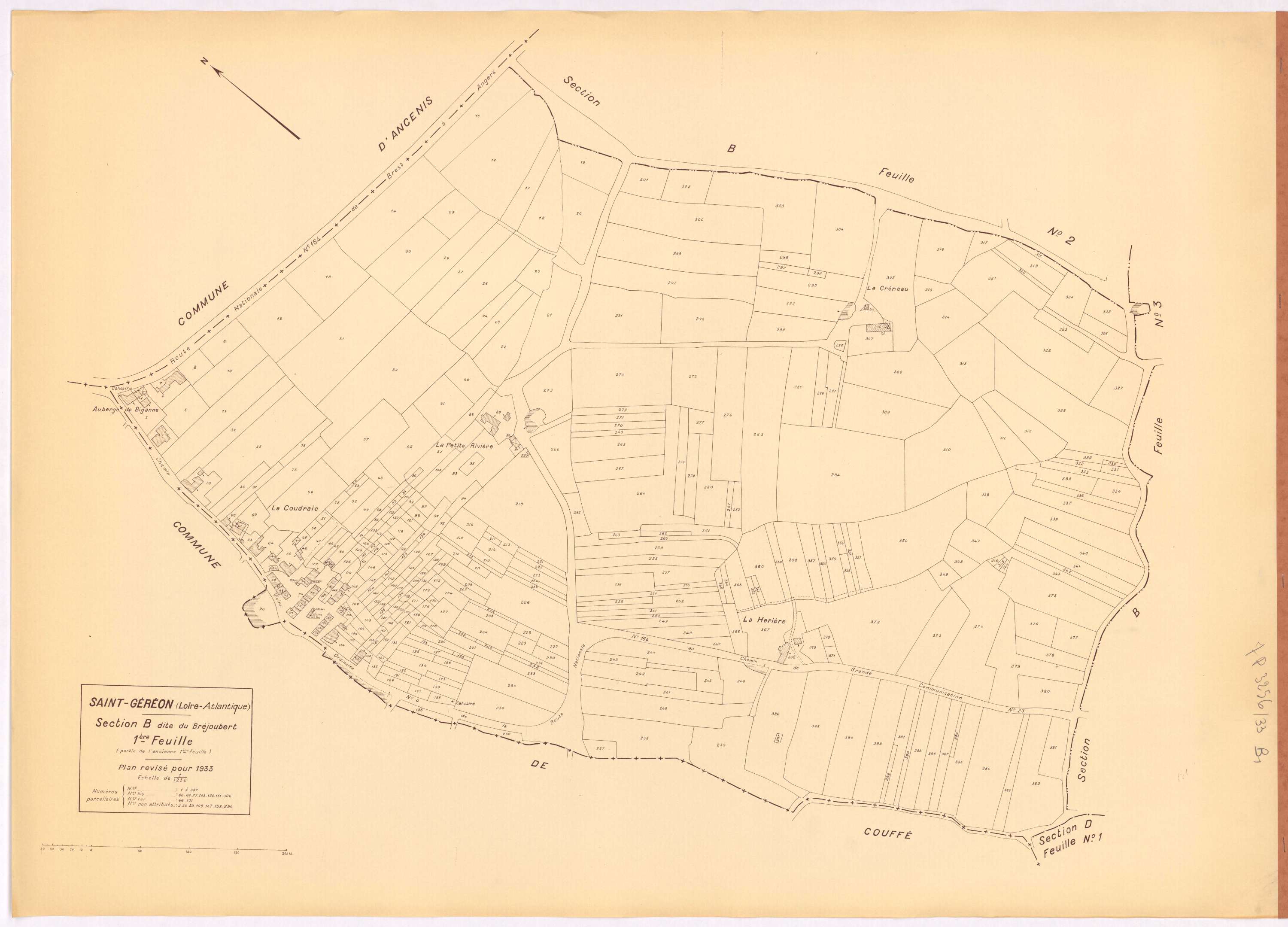 Saint-Géréon - Section B1 Bréjoubert (section du) ; 1-397