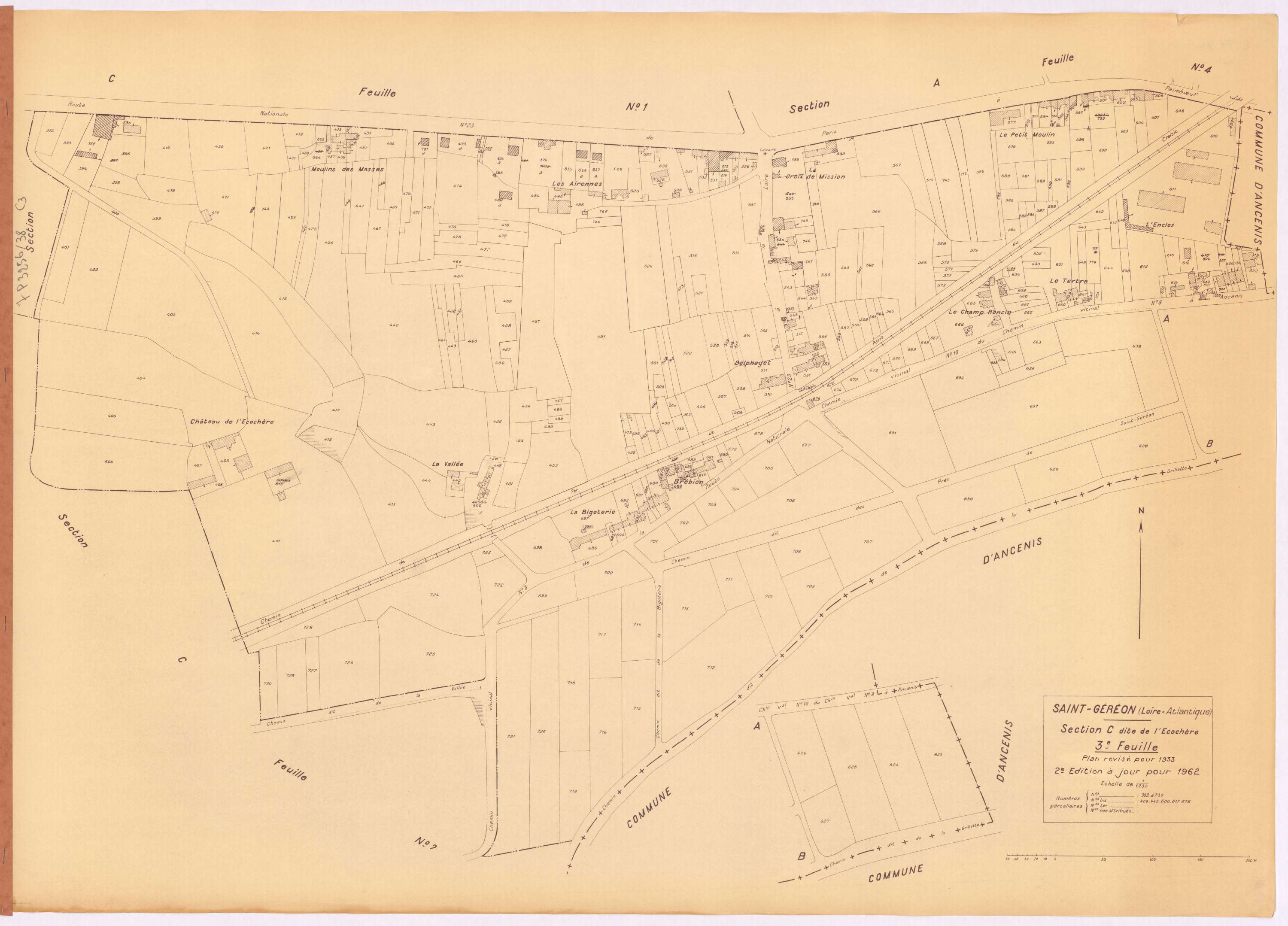 Saint-Géréon - Section C3 Ecochère (section de l') ; 392-730