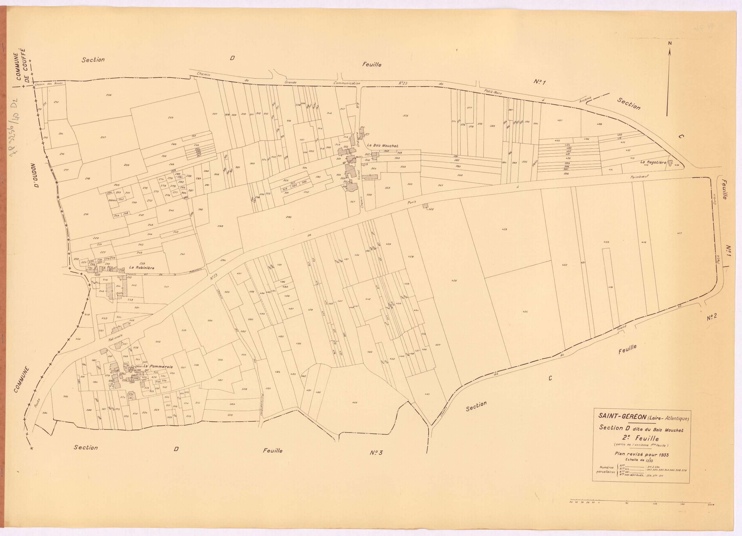 Saint-Géréon - Section D2 Bois Mouchet (section du) ; 211-594