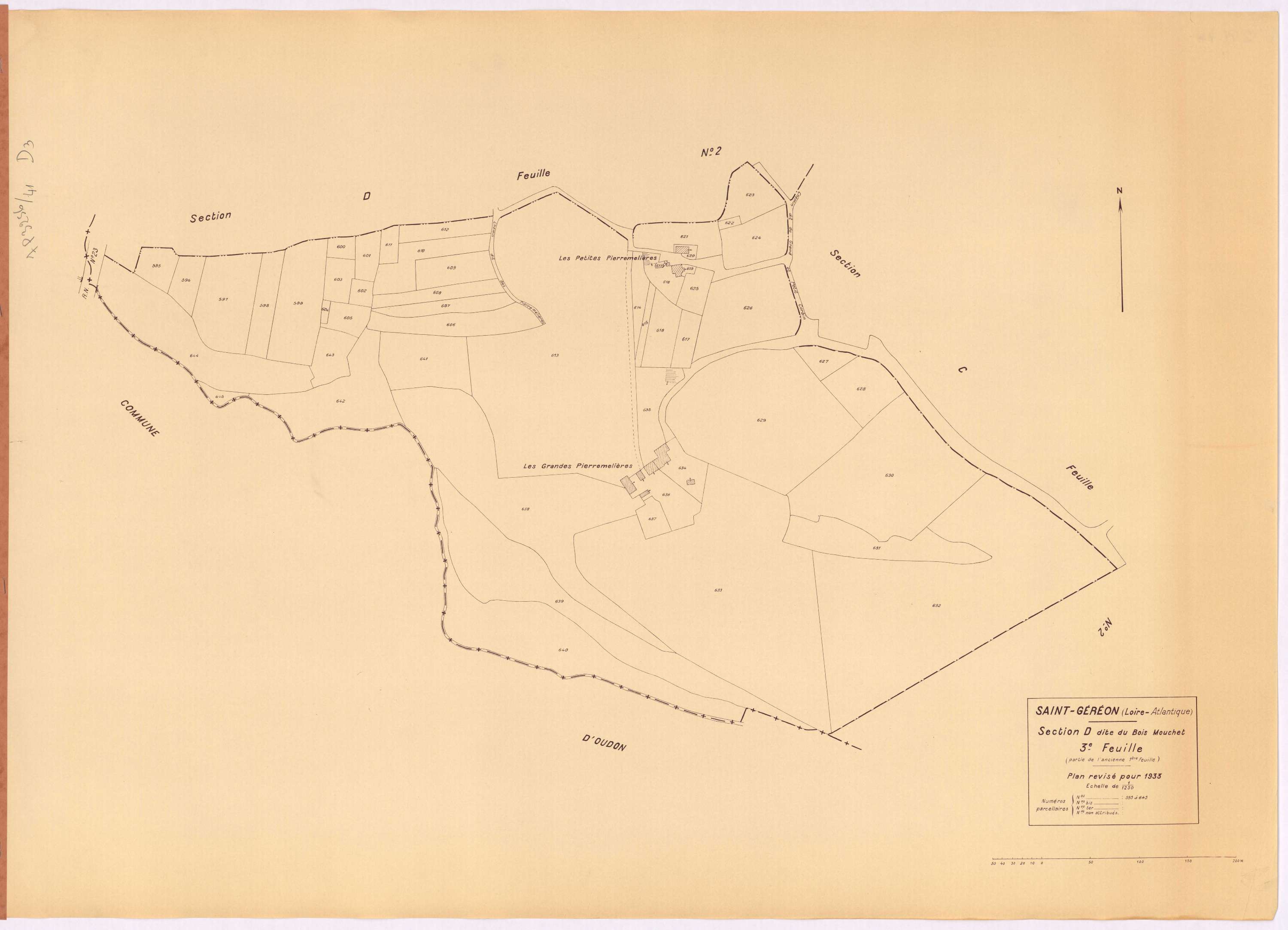 Saint-Géréon - Section D3 Bois Mouchet (section du) ; 595-645