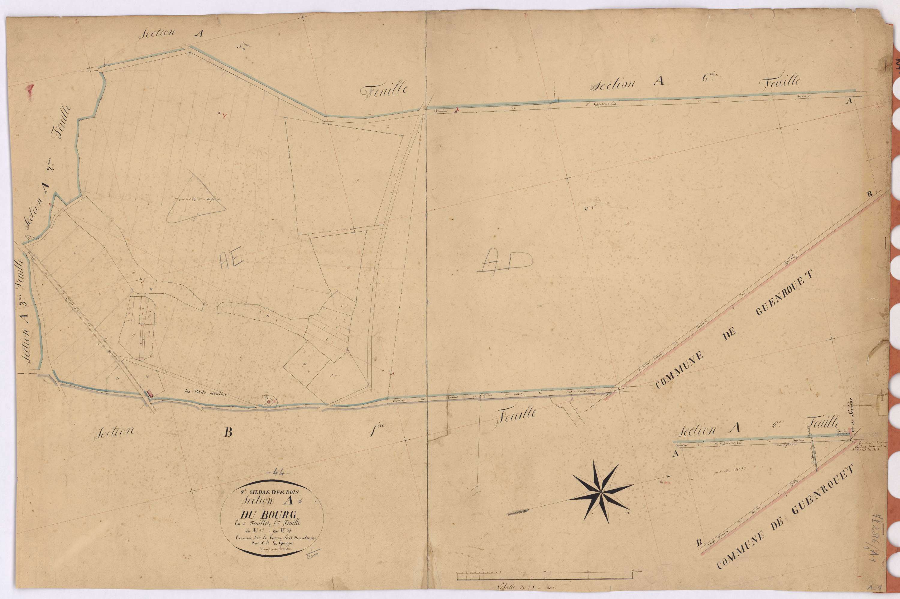 Saint-Gildas-des-Bois - Section A1 Bourg (section du) ; 1-24