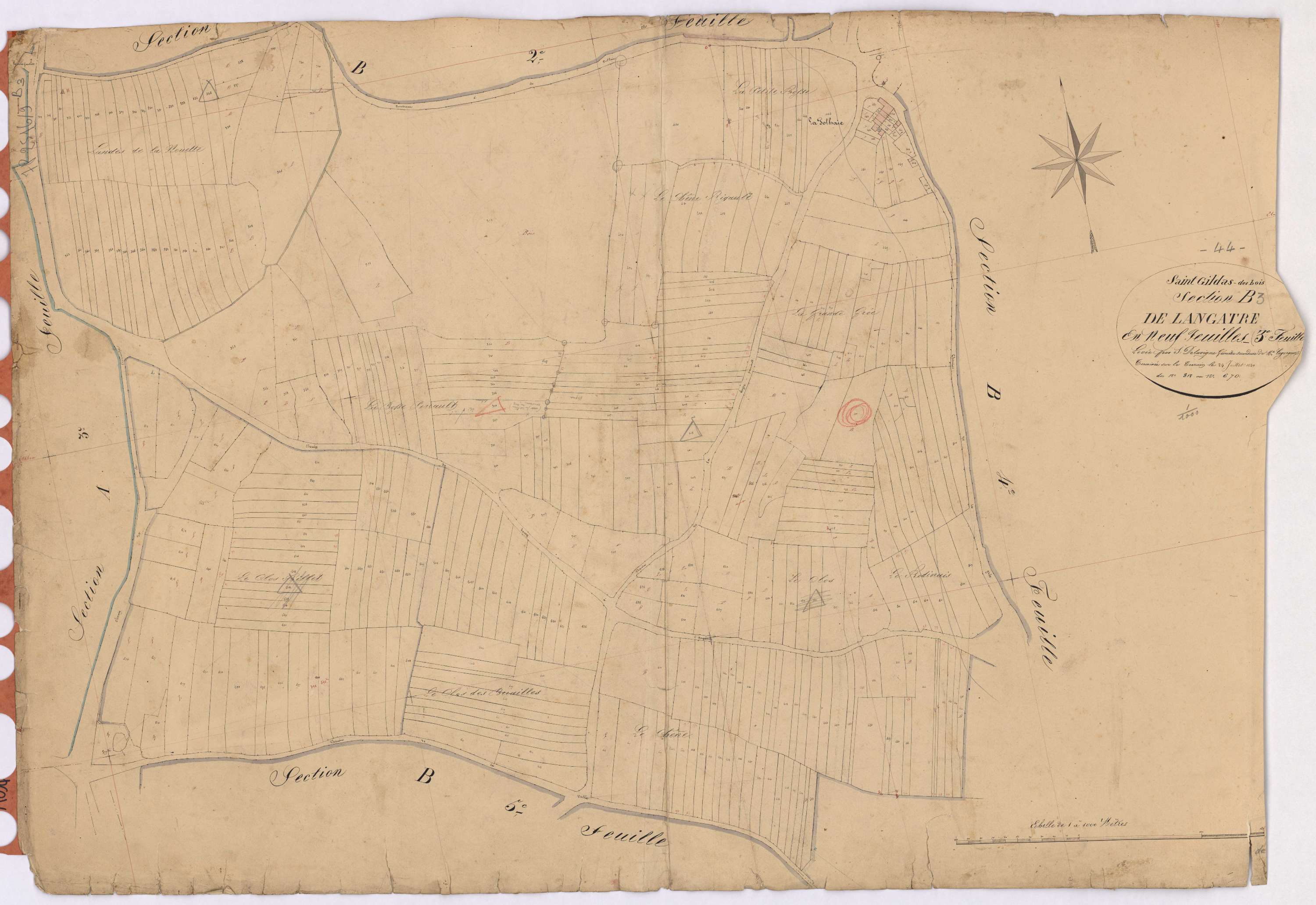Saint-Gildas-des-Bois - Section B3 Angatre (section de l') ; 318-670