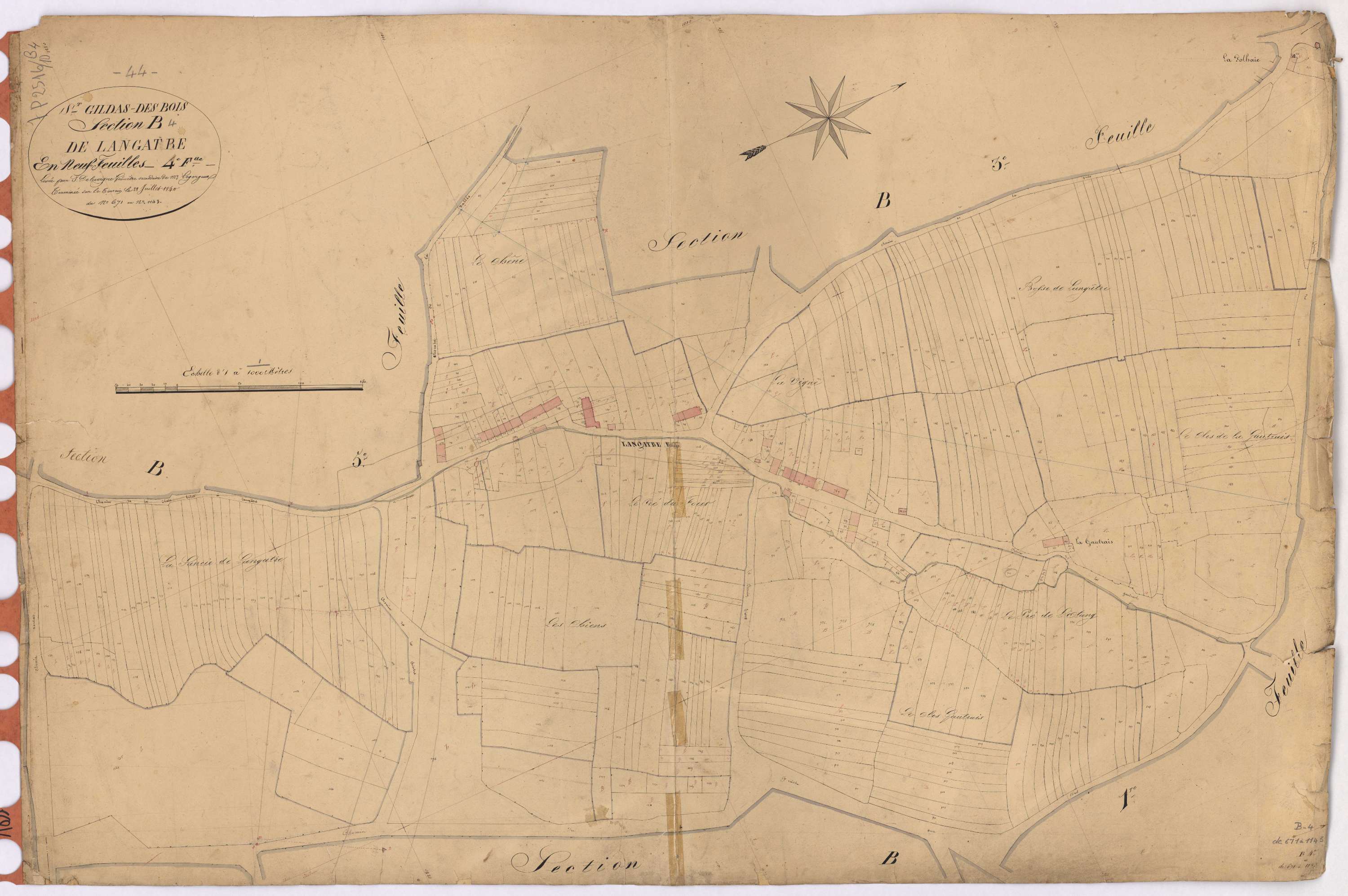 Saint-Gildas-des-Bois - Section B4 Angatre (section de) ; 671-1143