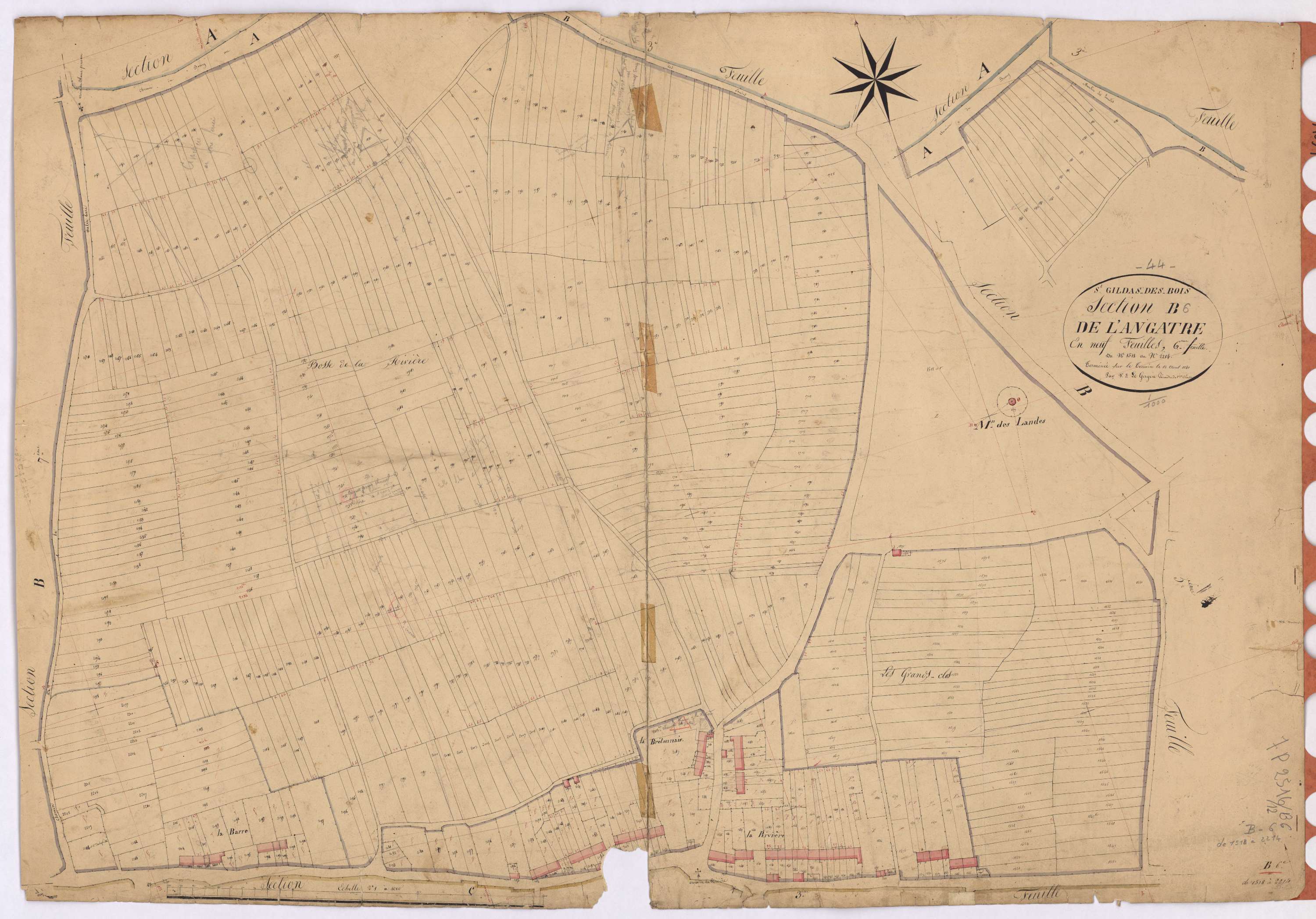 Saint-Gildas-des-Bois - Section B6 Angatre (section de) ; 1516-2214
